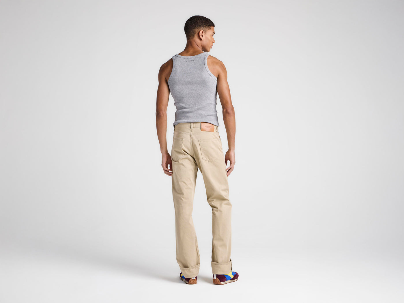MENS STRAIGHT LEG DENIM JEANS IN BEIGE