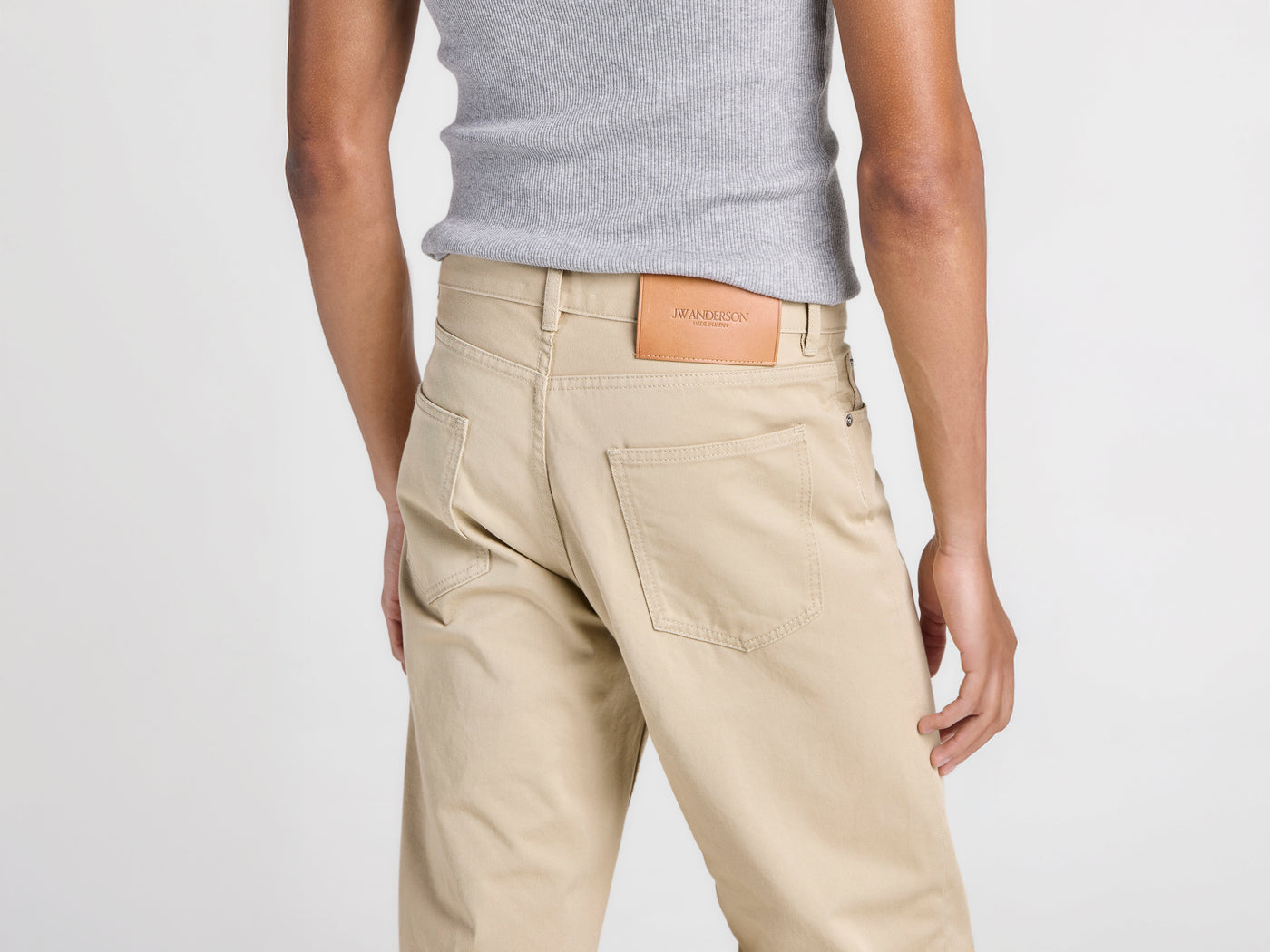 MENS STRAIGHT LEG DENIM JEANS IN BEIGE