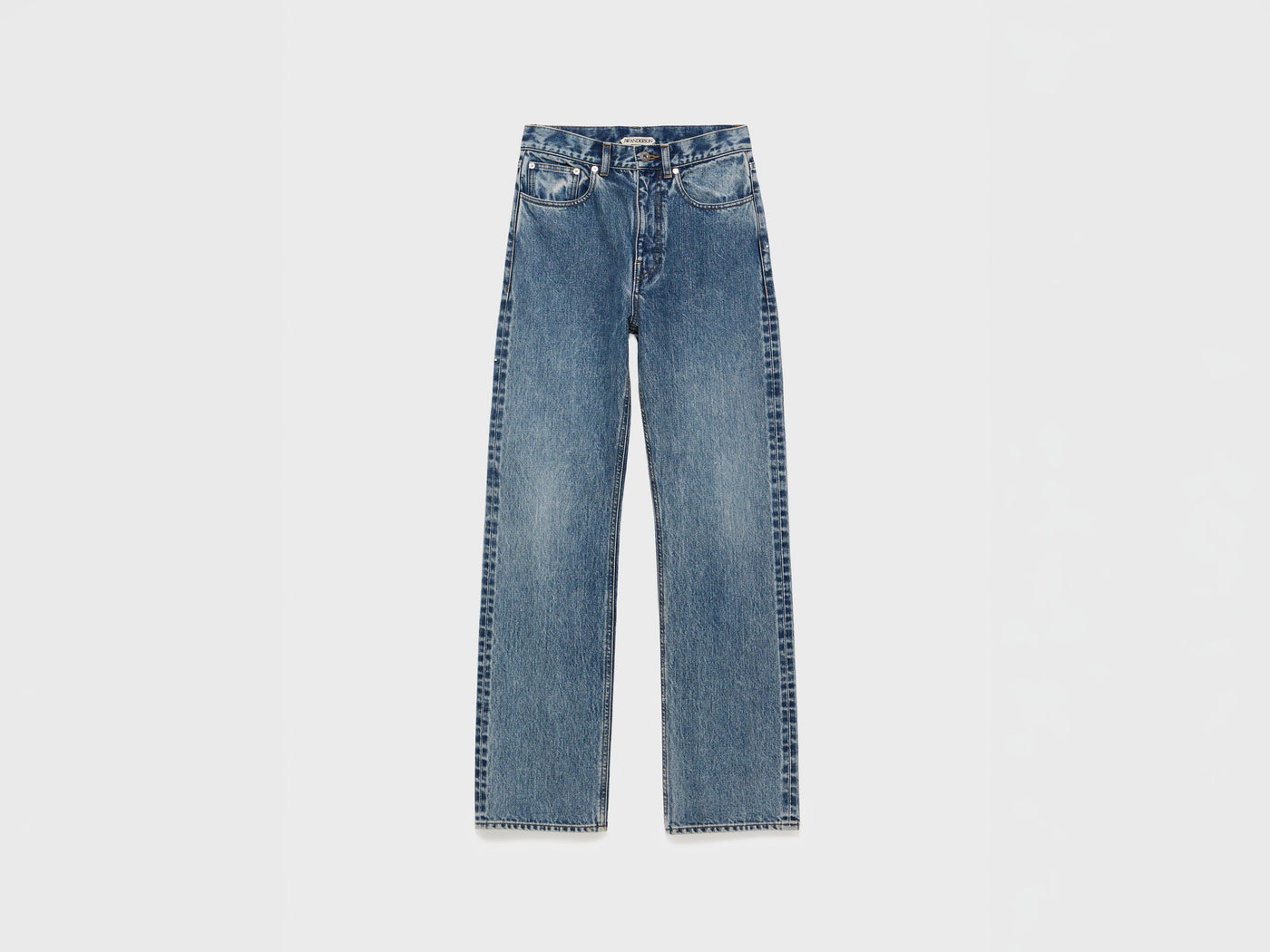 WOMENS STRAIGHT LEG DENIM JEANS IN MID BLUE