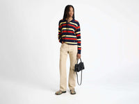 straight leg jeans beige Model Front 1
