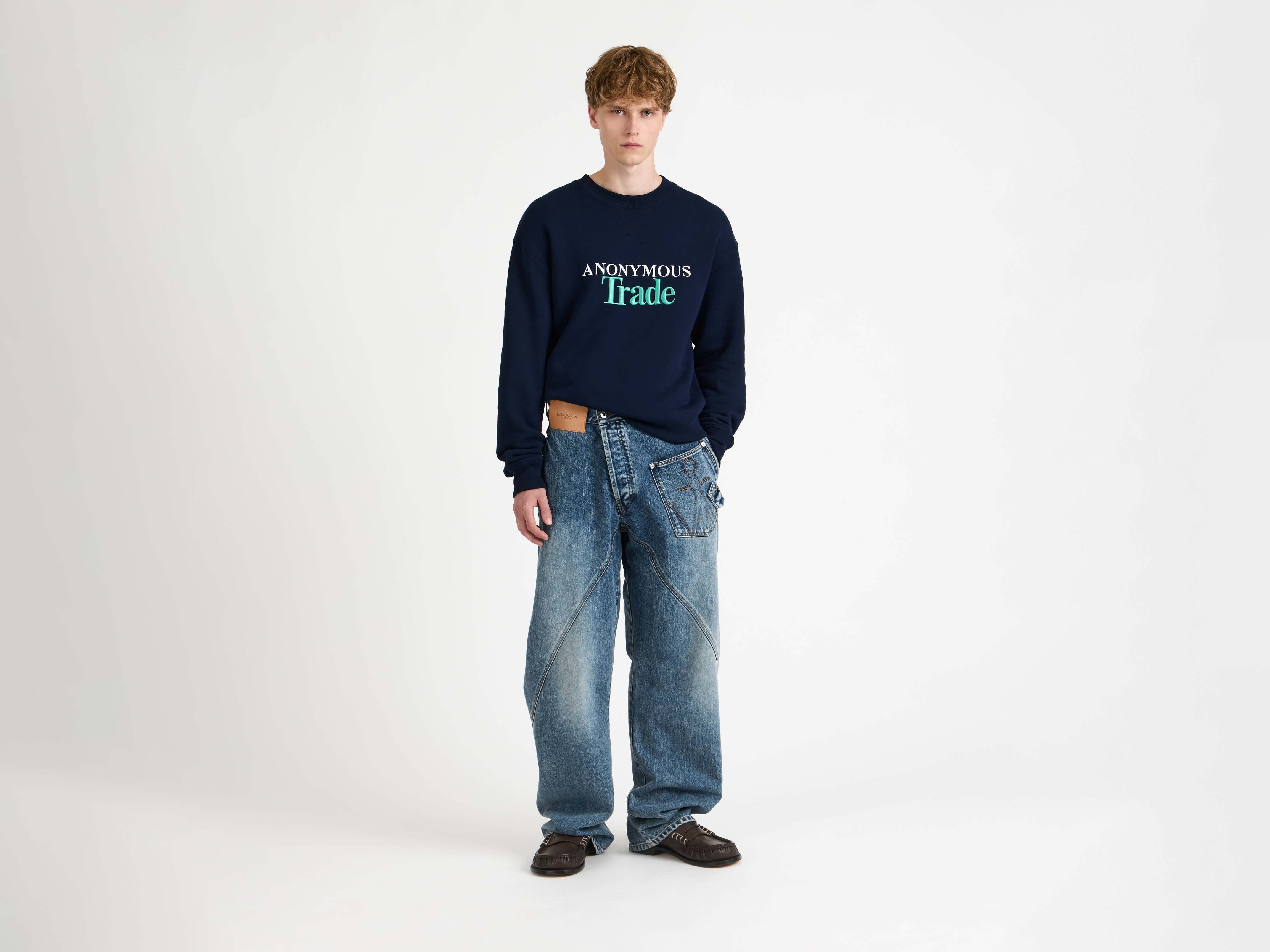 MENS TWISTED WORKWEAR DENIM JEANS IN MID BLUE in MID BLUE