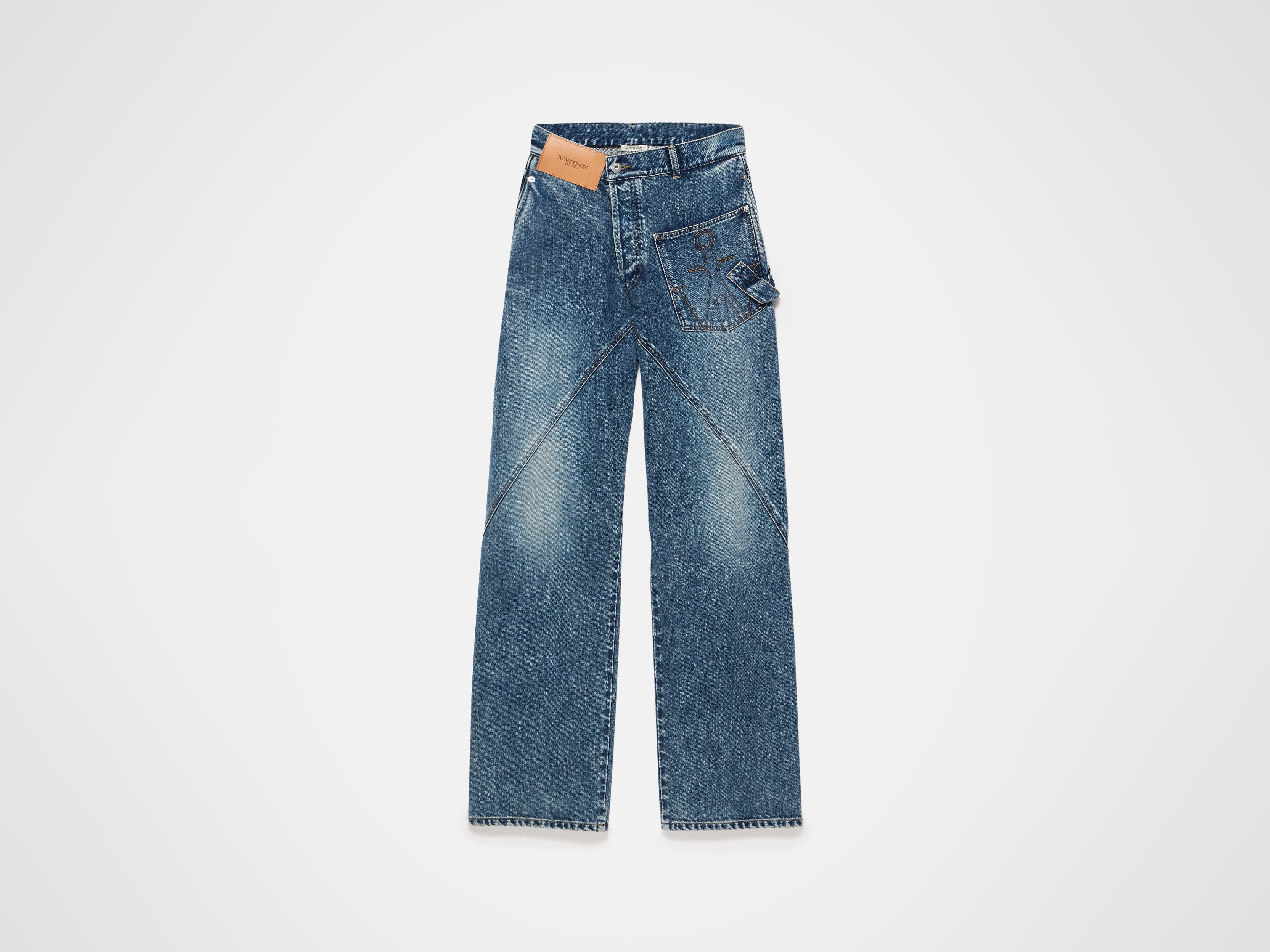 MENS TWISTED WORKWEAR DENIM JEANS IN MID BLUE in MID BLUE