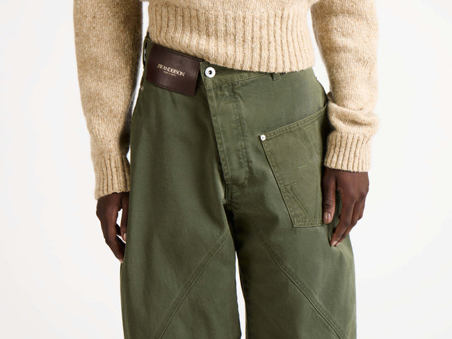 twisted workwear jeans washed green 1 Model Detail 1
