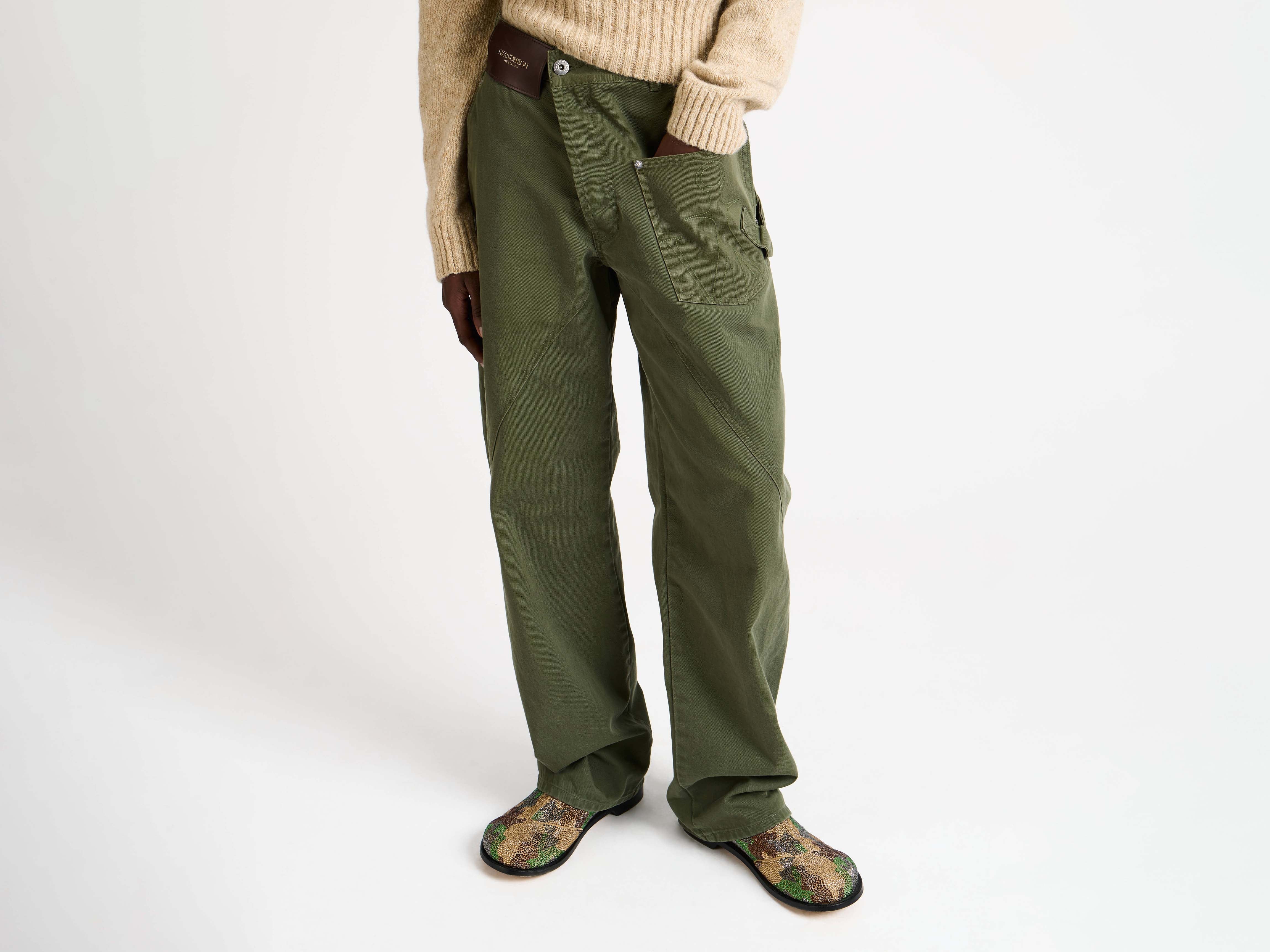 MENS TWISTED WORKWEAR DENIM JEANS IN WASHED GREEN in WASHED GREEN