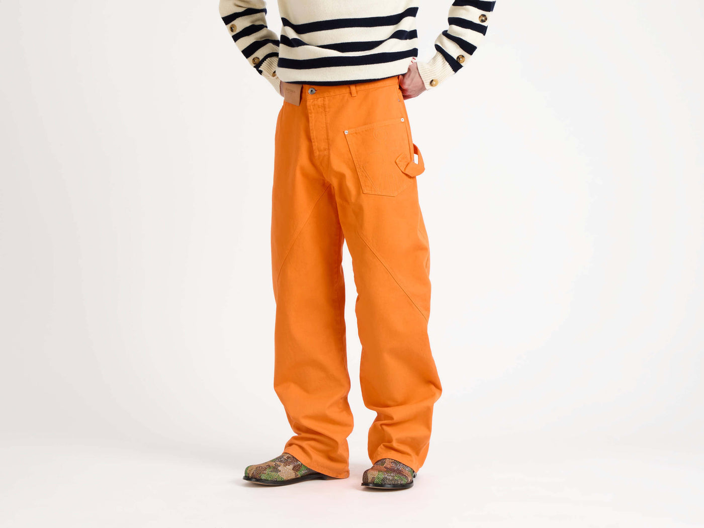 twisted workwear jeans bright orange 1 Model Detail 6