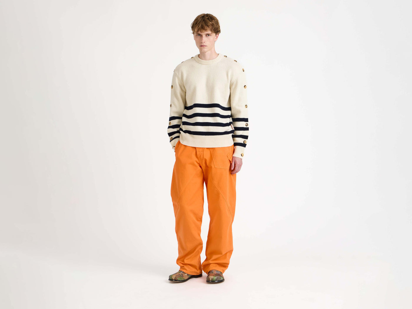 twisted workwear jeans bright orange 1 Model Front 2
