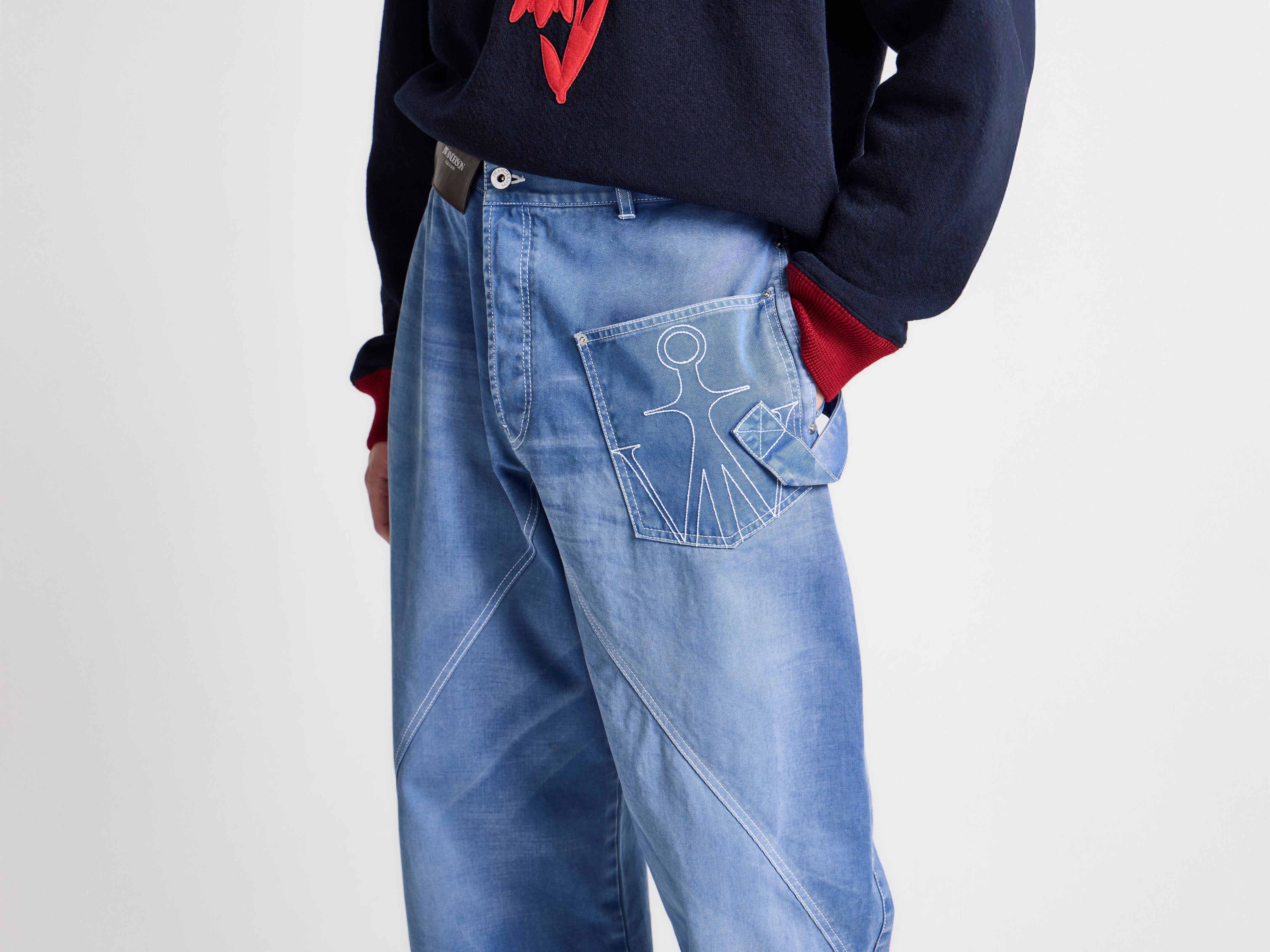 MENS TWISTED WORKWEAR DENIM JEANS IN FRENCH BLUE in FRENCH BLUE