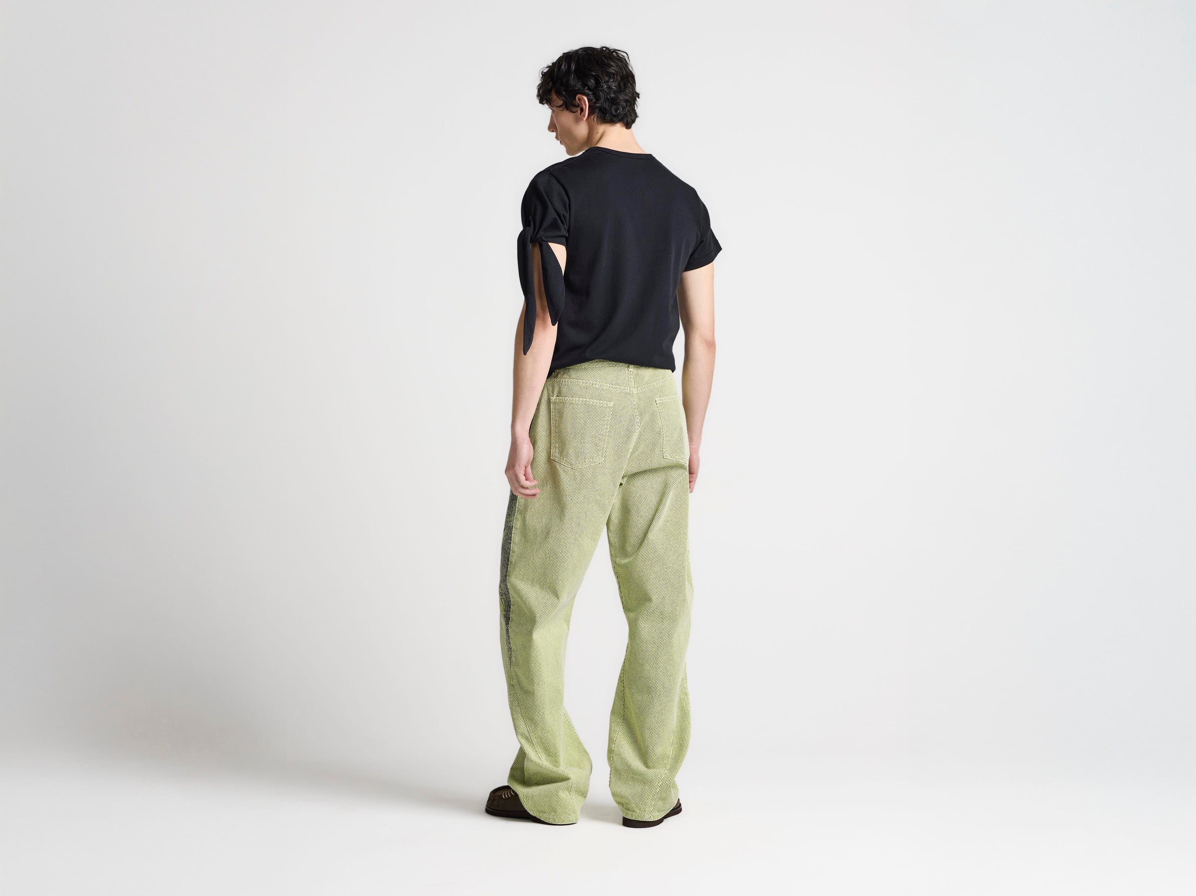 MENS TWISTED WORKWEAR DENIM JEANS IN PALE YELLOW