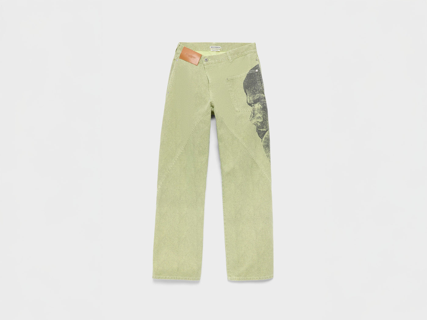 MENS TWISTED WORKWEAR DENIM JEANS IN PALE YELLOW