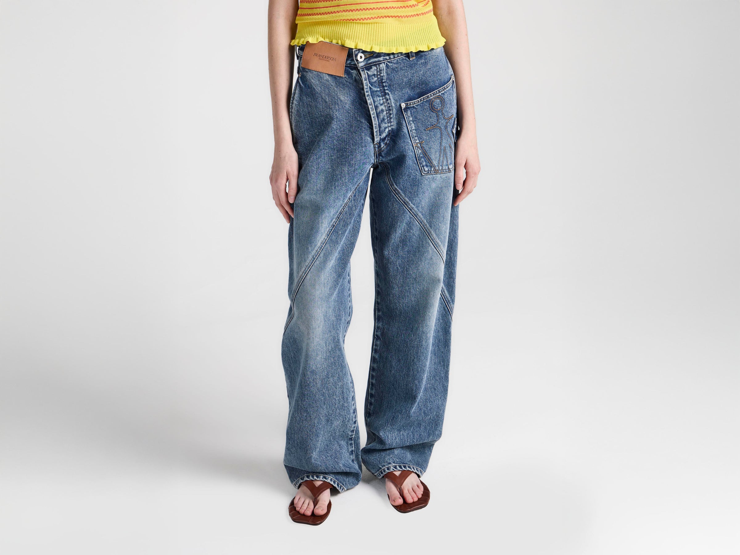 CL_WOMENS TWISTED WORKWEAR DENIM JEANS