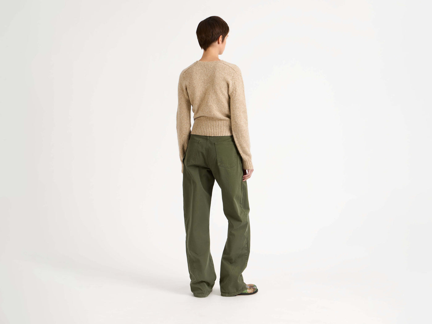 twisted workwear jeans washed green Model Front 6