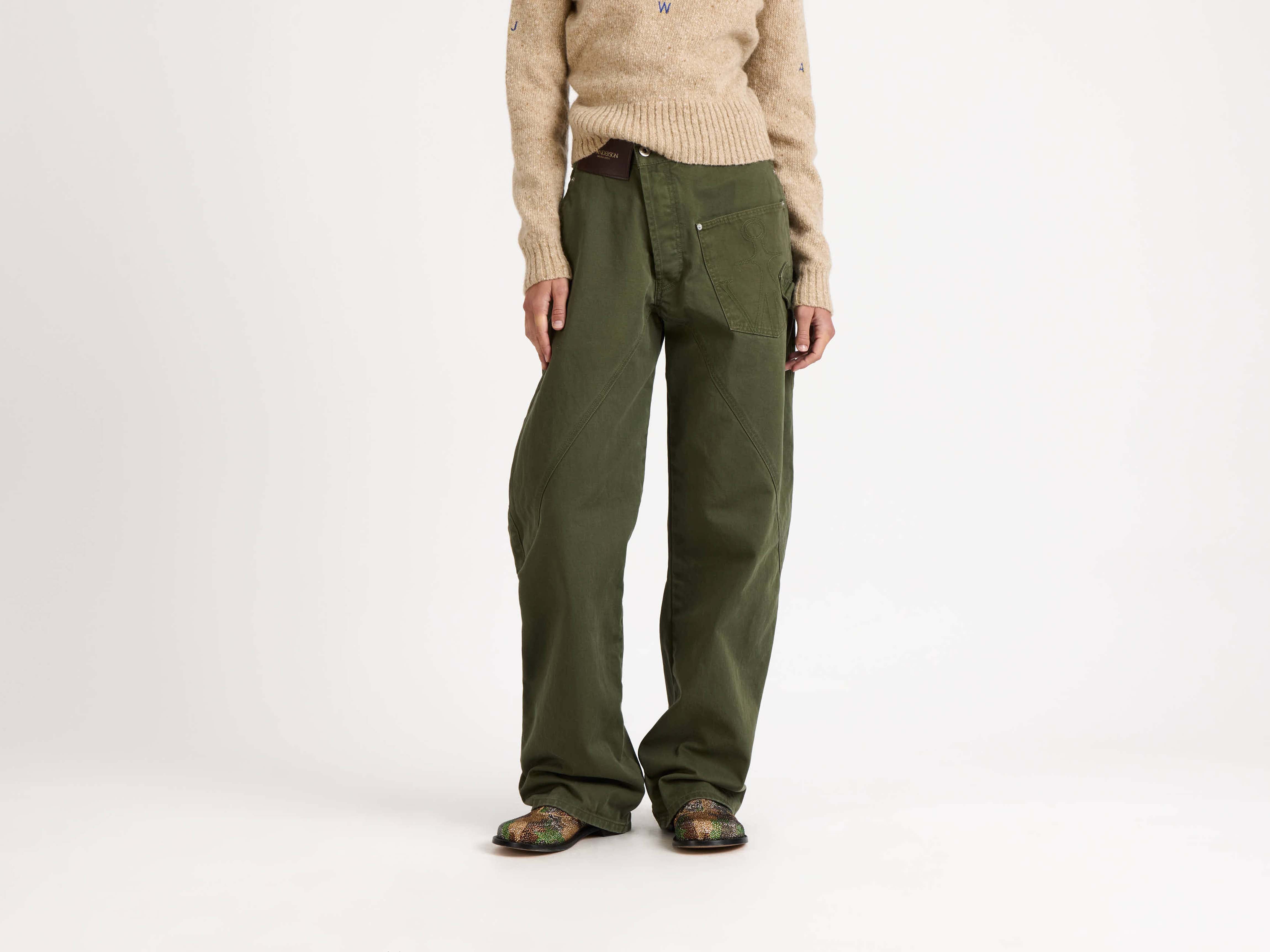 WOMENS TWISTED WORKWEAR DENIM JEANS IN WASHED GREEN in WASHED