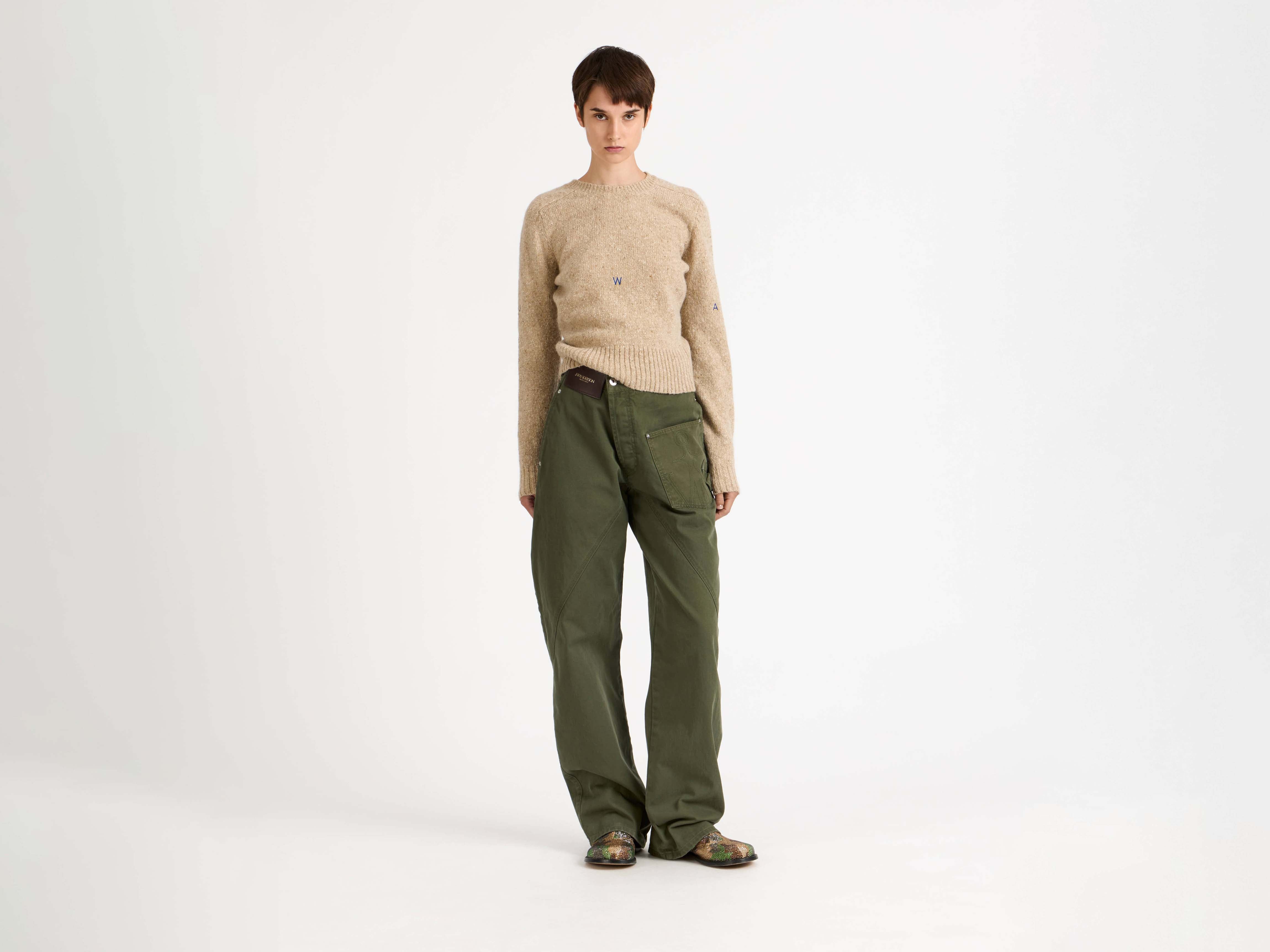 WOMENS TWISTED WORKWEAR DENIM JEANS IN WASHED GREEN in WASHED