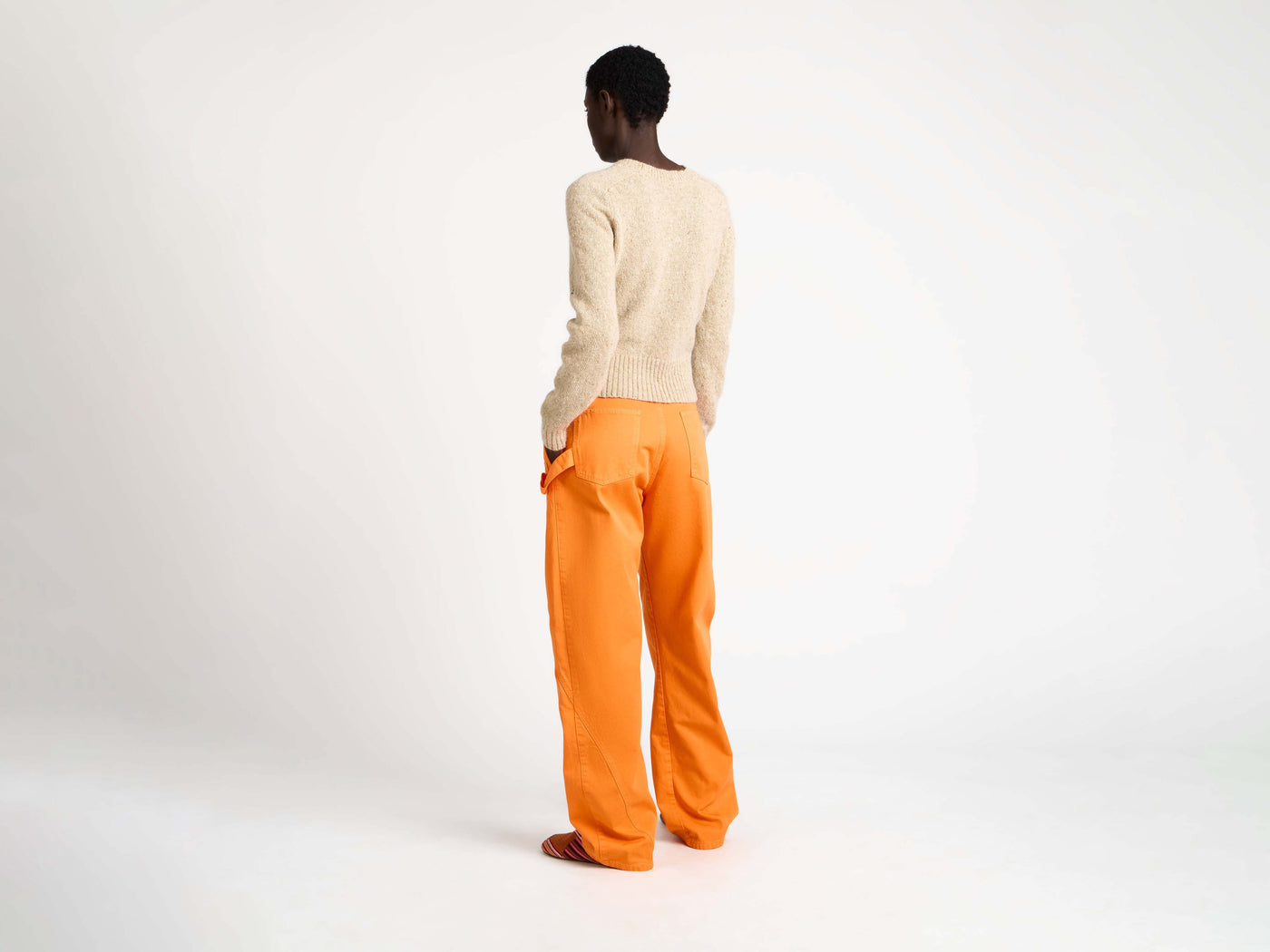 twisted workwear jeans bright orange Model Back 5