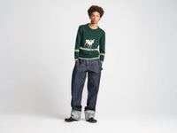 MENS TWISTED TURN-UP WORKWEAR DENIM JEANS IN INDIGO