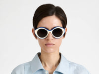JWA07 BUMPER SUNGLASSES IN WHITE & BLUE