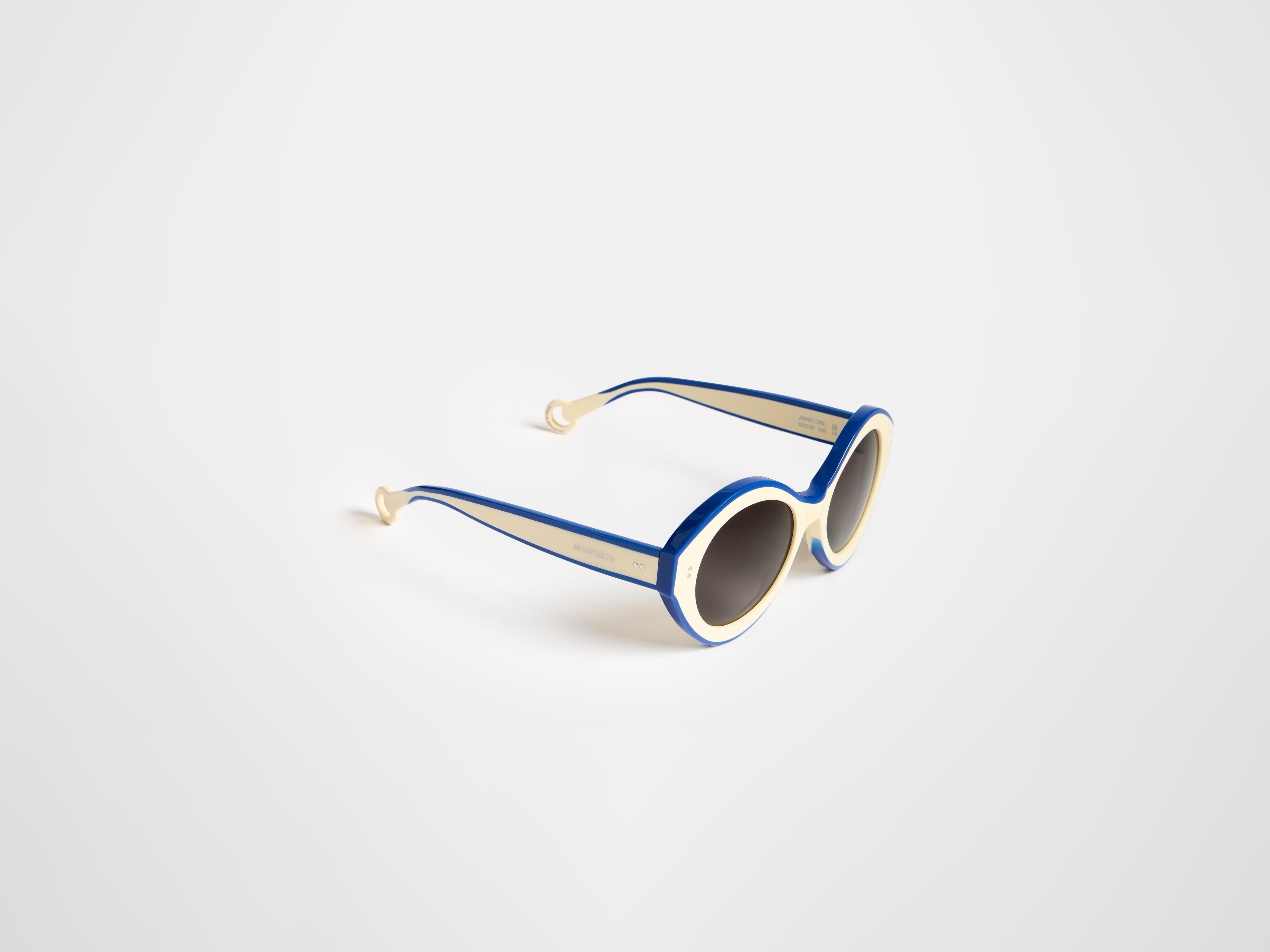 JWA07 BUMPER SUNGLASSES IN WHITE & BLUE in OFF WHITE/BLUE