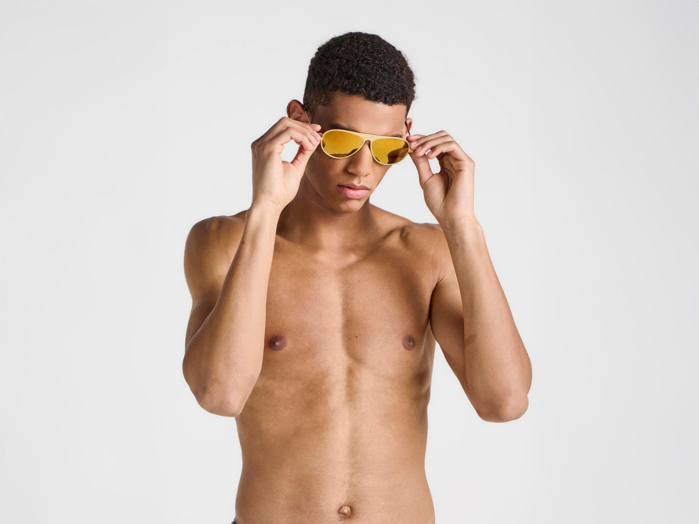 JWA05 AVIATOR MIRROR SUNGLASSES IN GOLD