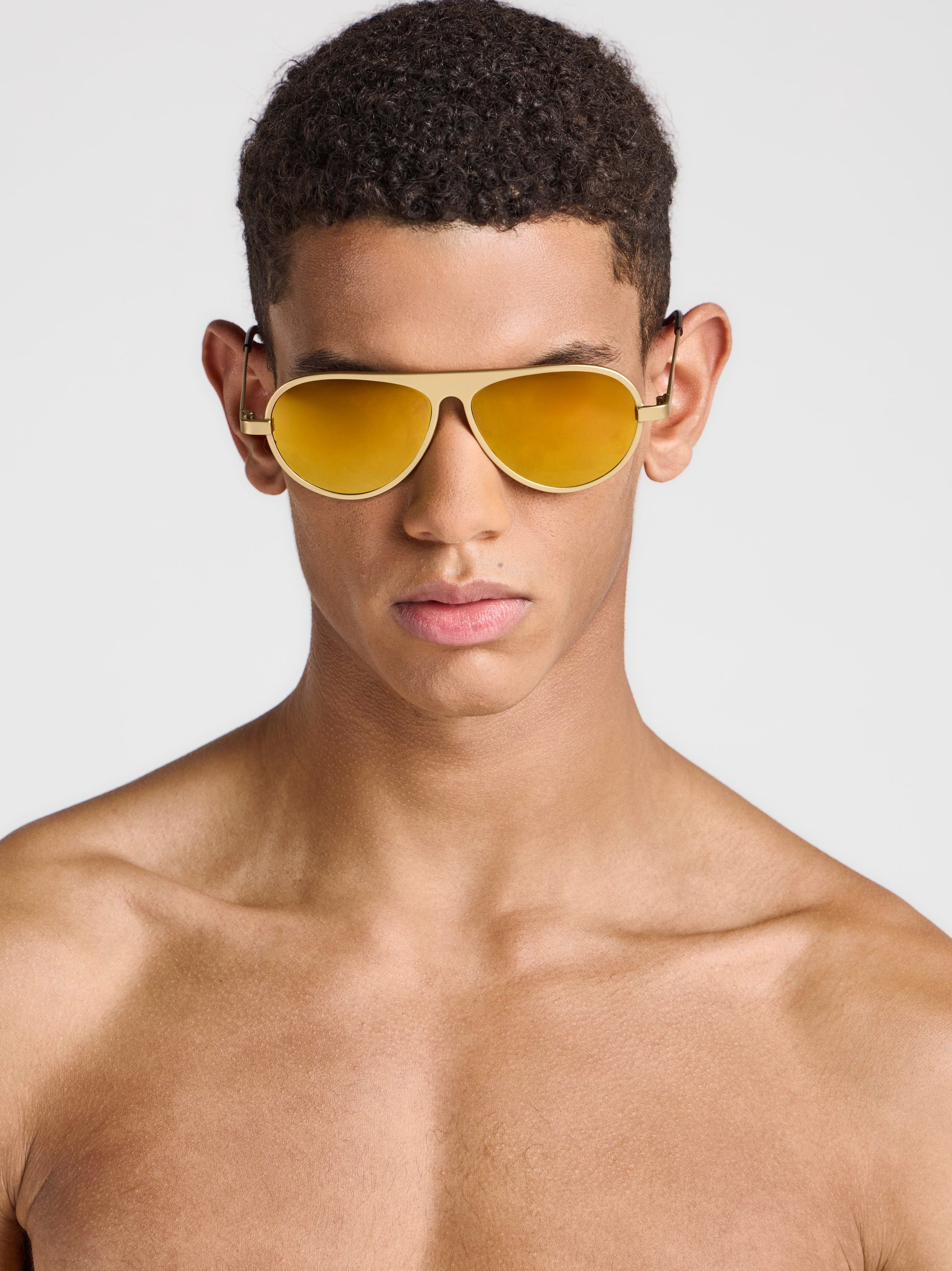 JWA05 AVIATOR MIRROR SUNGLASSES IN GOLD