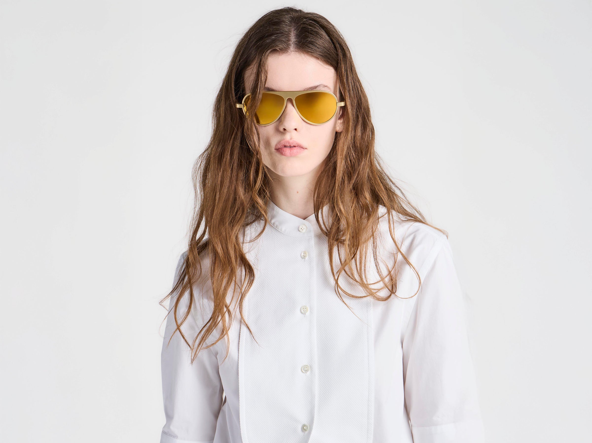 JWA05 AVIATOR MIRROR SUNGLASSES IN GOLD
