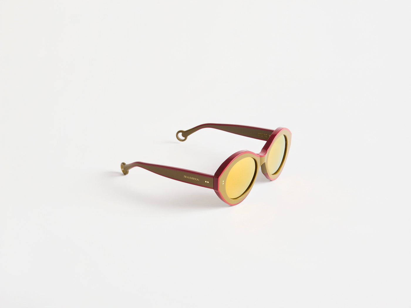 JWA07 BUMPER SUNGLASSES IN KHAKI & BORDEAUX