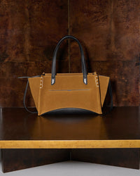 ELONGATED LOAFER CABAS BAG IN BROWN SUEDE