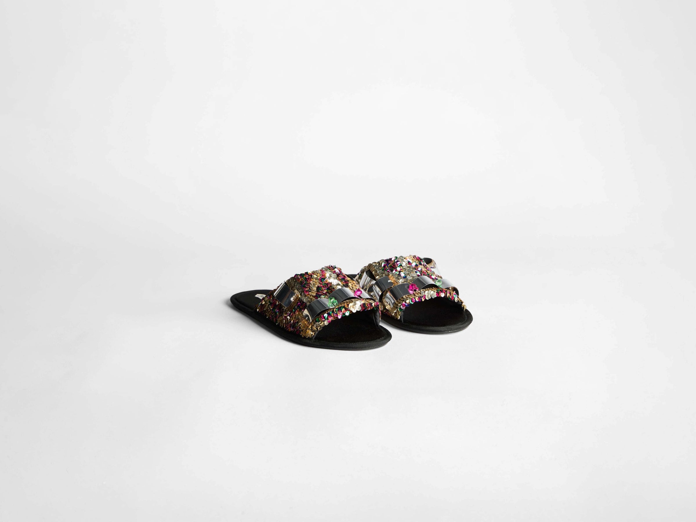 open toe slide glitter w pink multi Product Angle 3