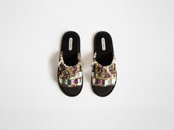 open toe slide glitter w pink multi Product Top Down 1