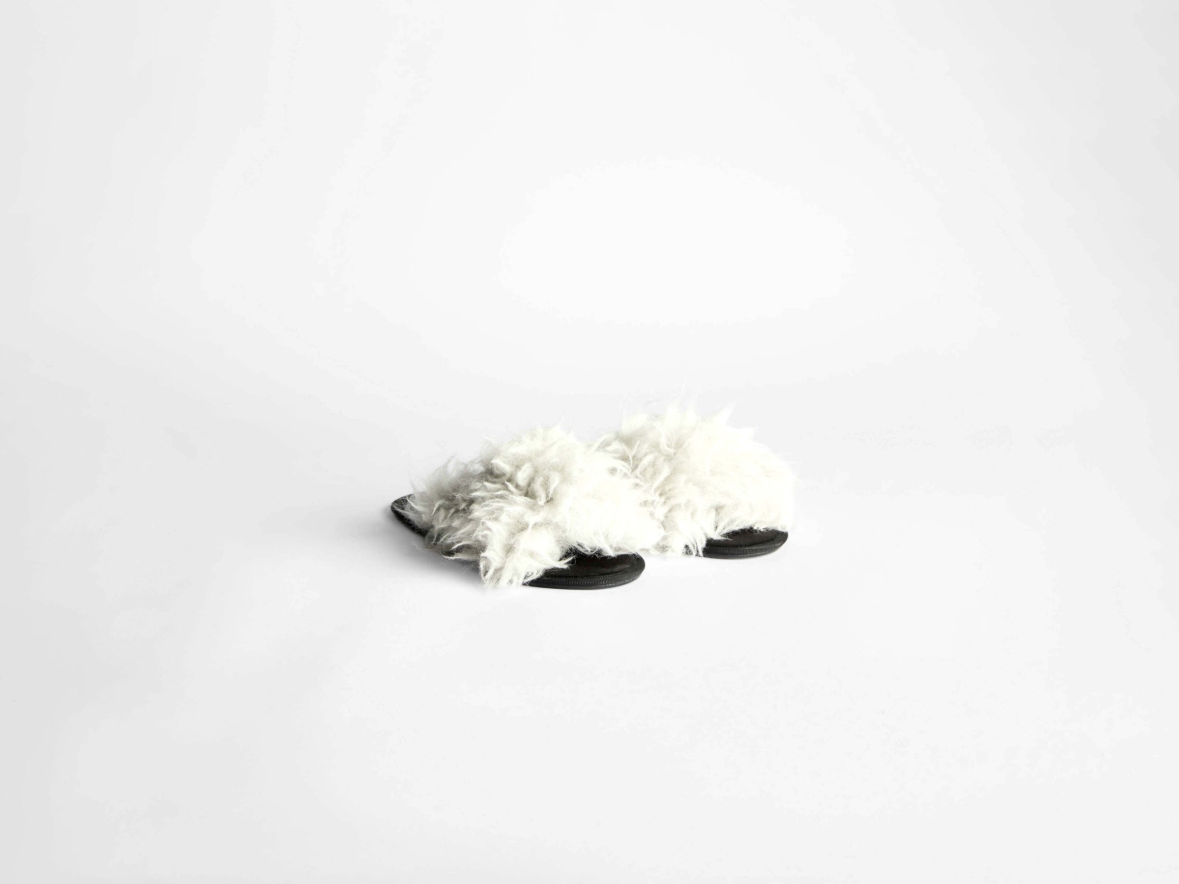open toe slide faux fur m light grey Product Front 1
