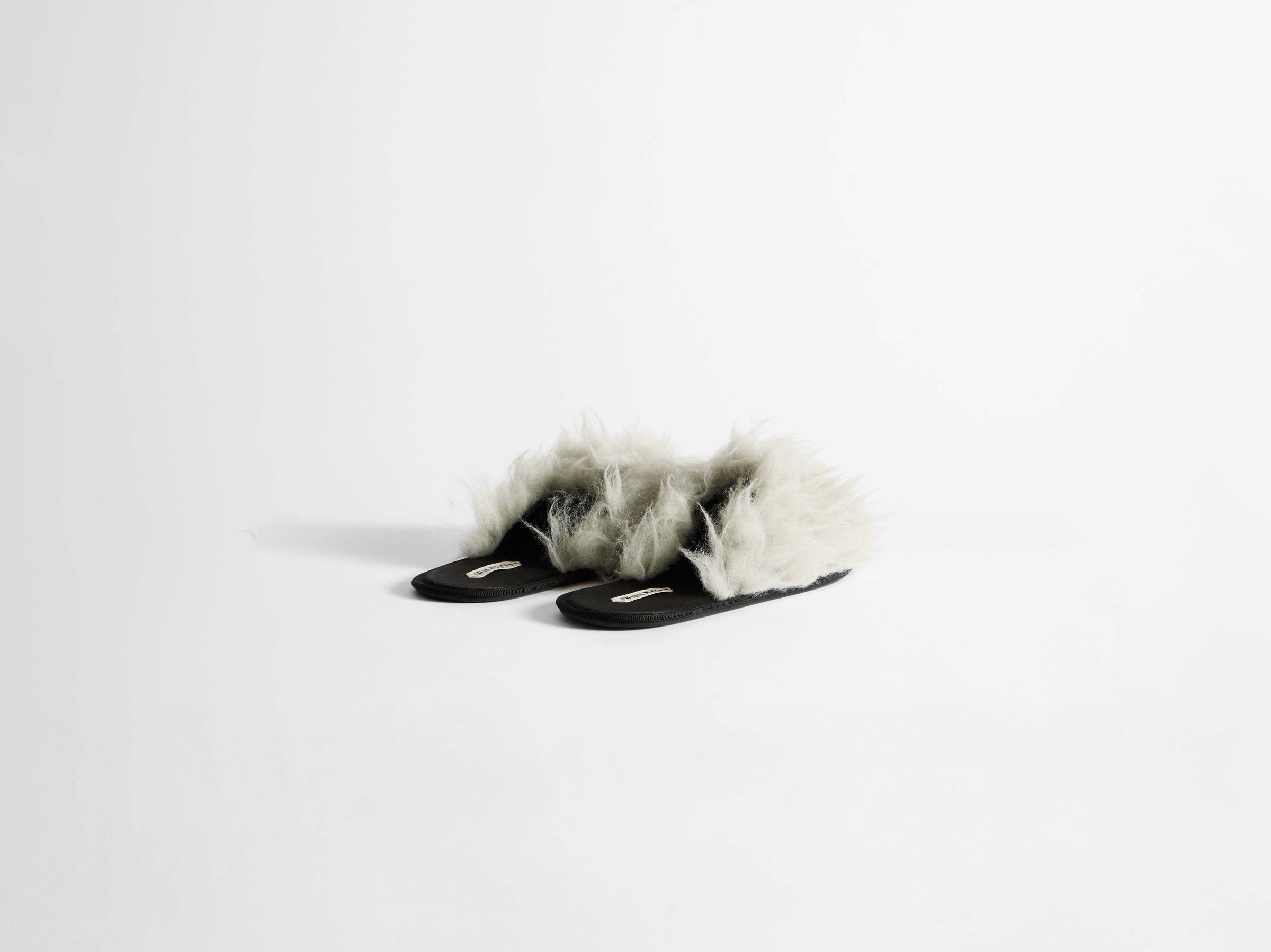 open toe slide faux fur m light grey Product Angle 2