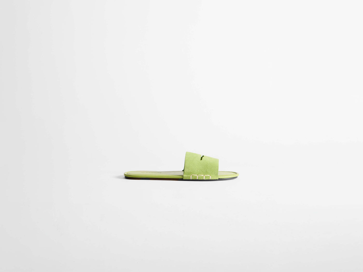 WOMENS LOAFER MULE SLIDES IN LIME GREEN