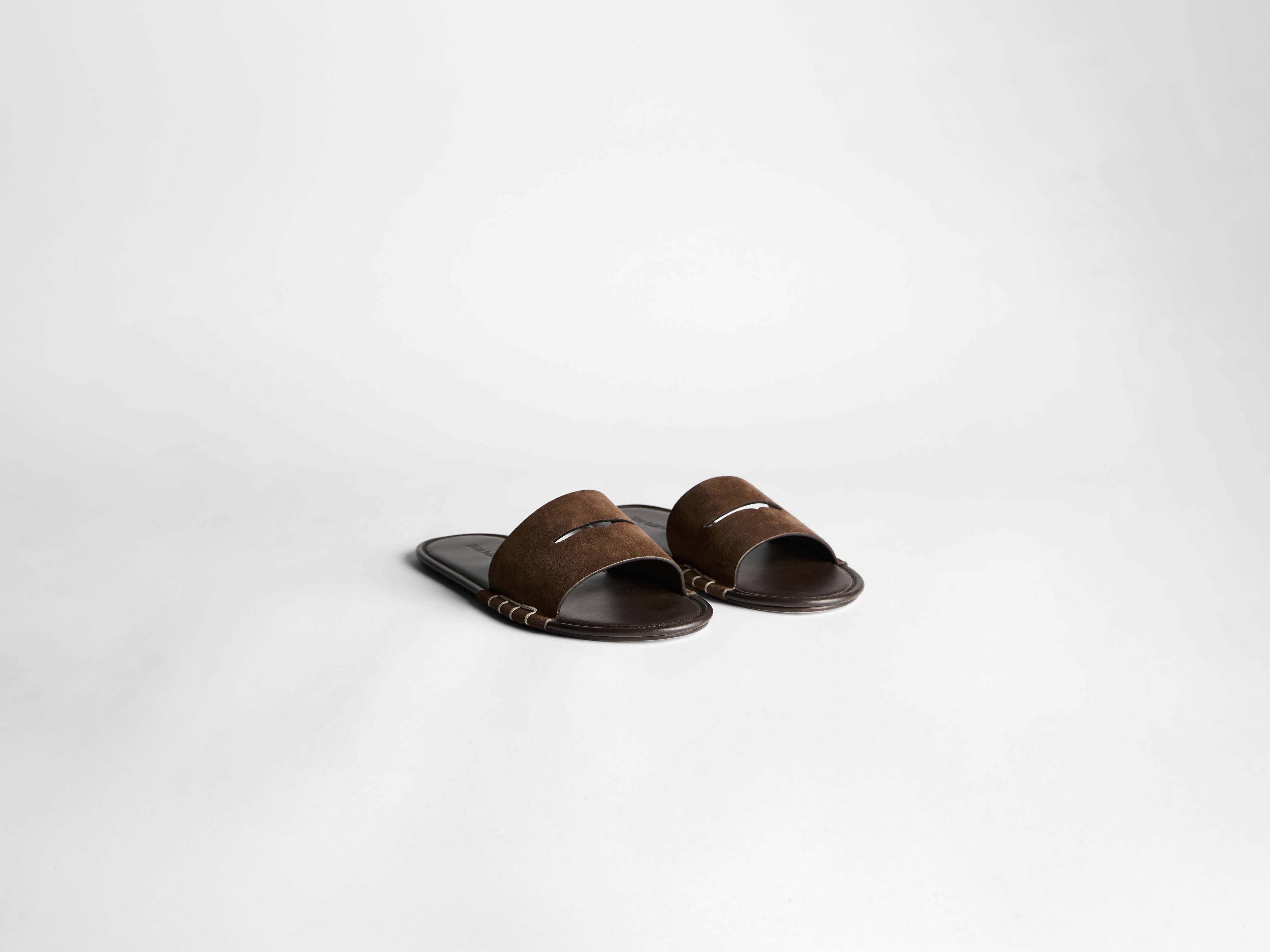 MENS LOAFER SLIDE MULES IN BROWN in BROWN FL0010LA036460039 | JW