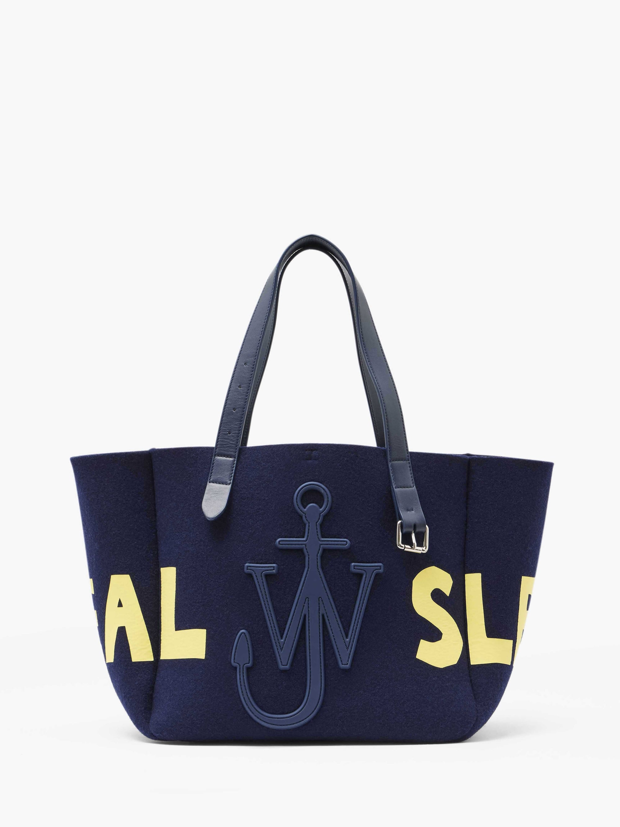 BELT TOTE BAG - 'REAL SLEEP' SLOGAN SHOULDER BAG