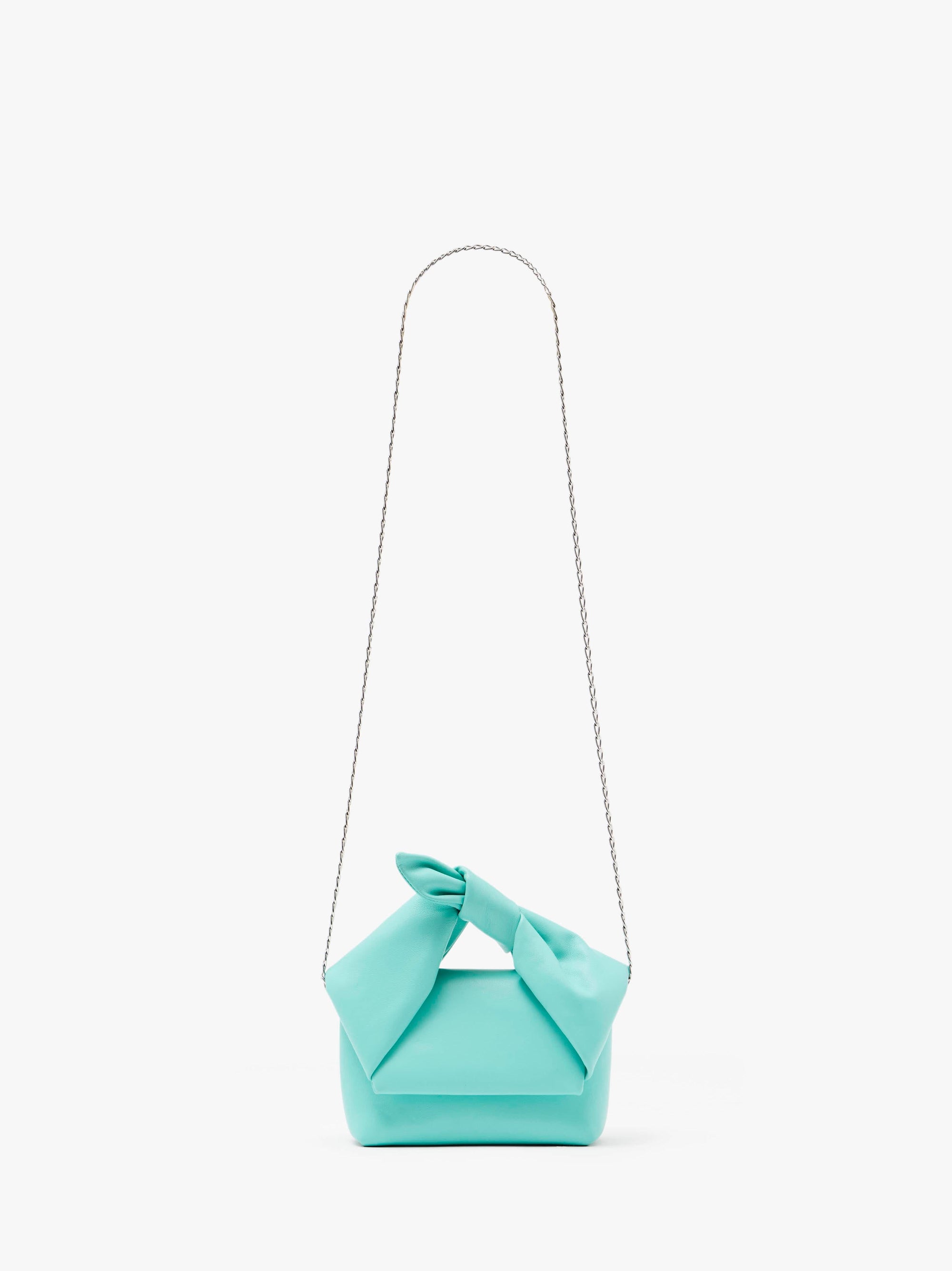 TWISTER WITH BOW DETAIL - SMALL LEATHER TOP HANDLE BAG