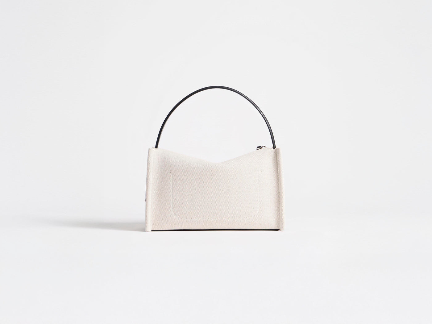 LOAFER BAG IN NATURAL CANVAS & BLACK LEATHER