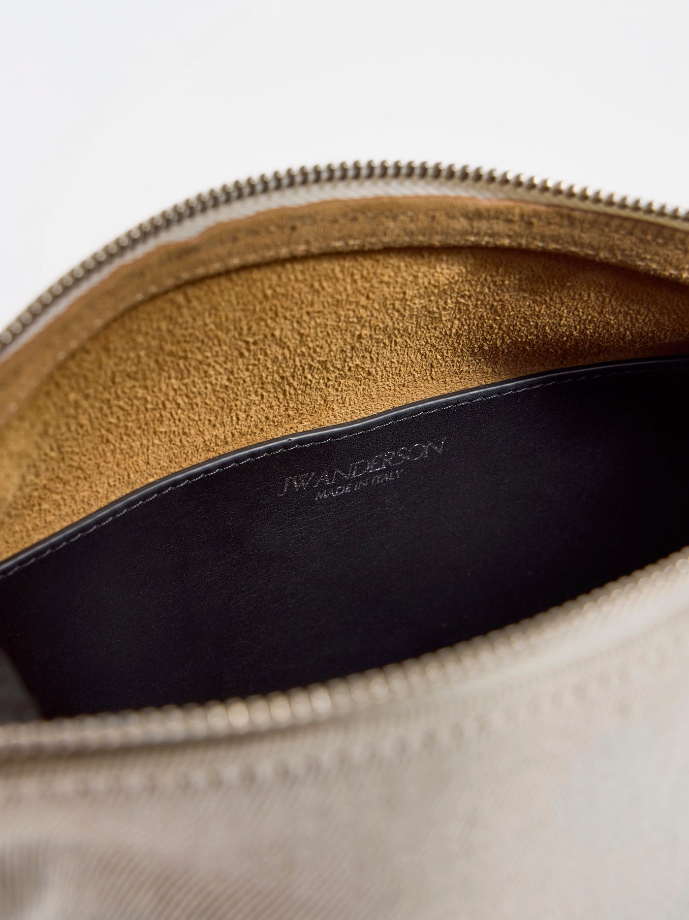 LOAFER BAG IN NATURAL CANVAS & BLACK LEATHER