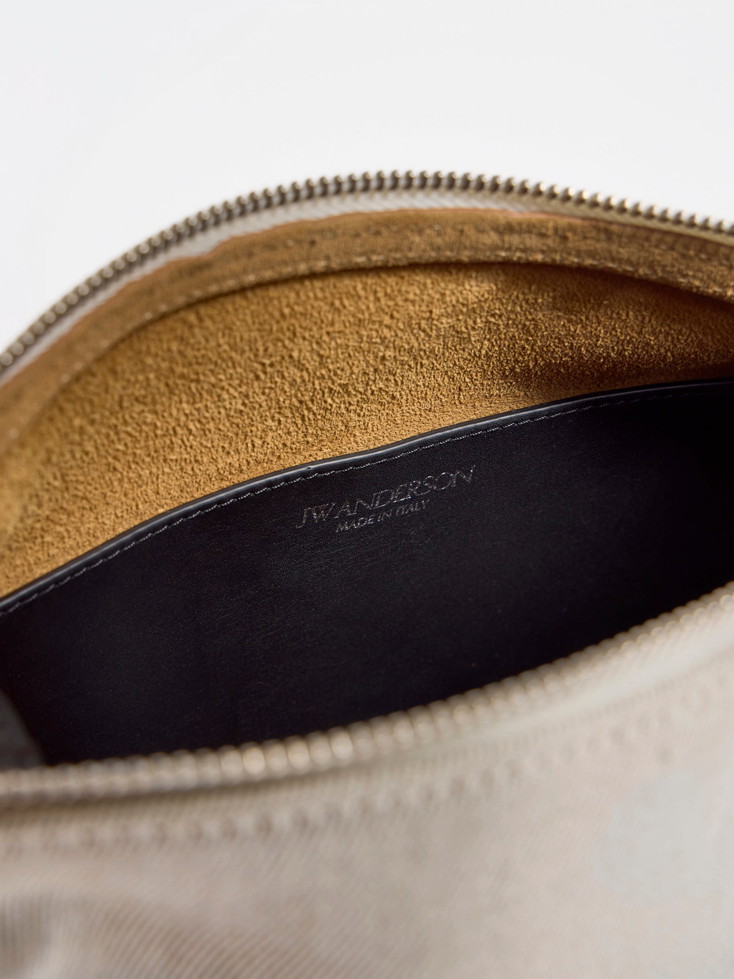 LOAFER BAG IN NATURAL CANVAS & BLACK LEATHER
