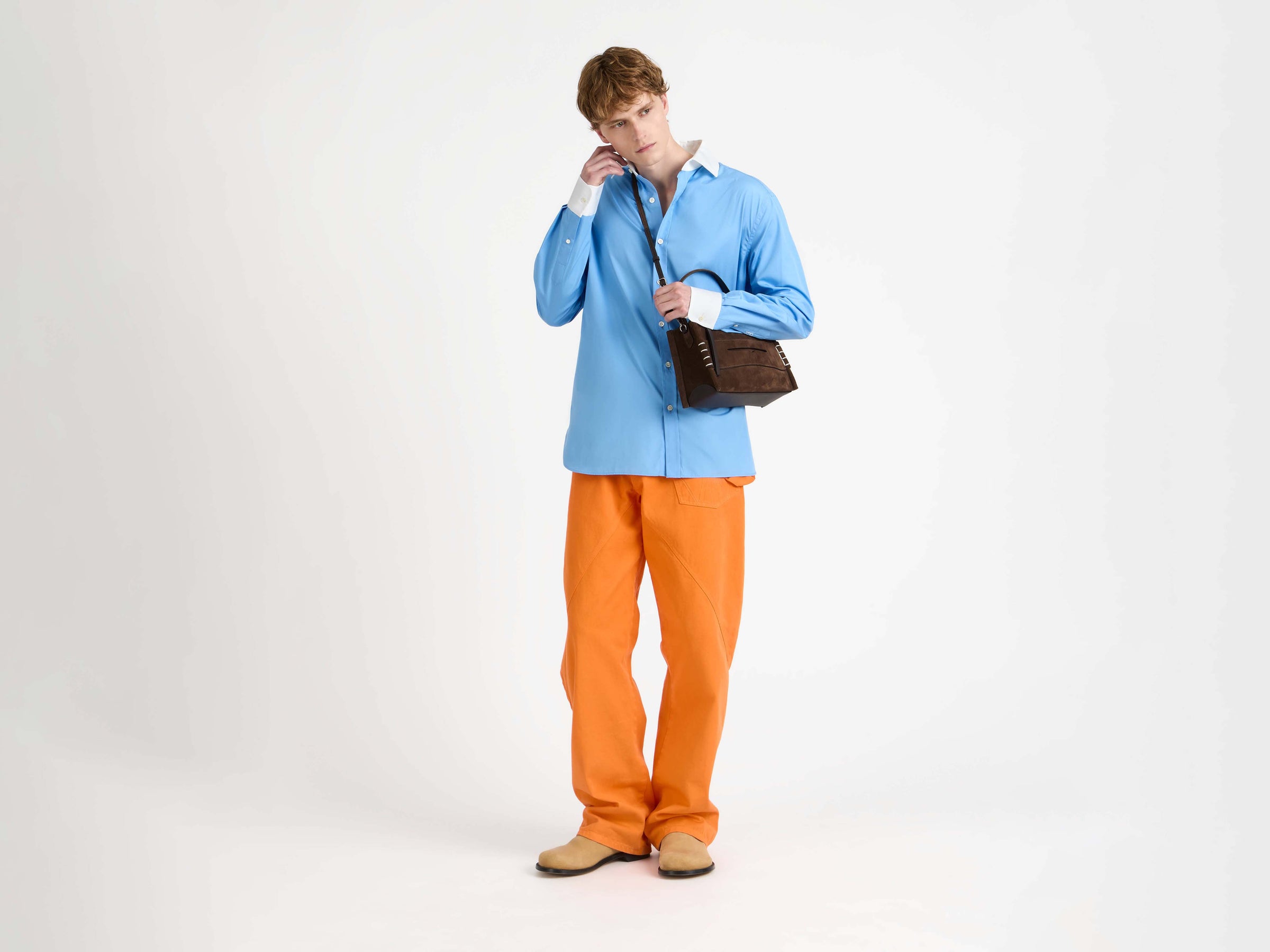 LOAFER BAG IN BROWN SUEDE