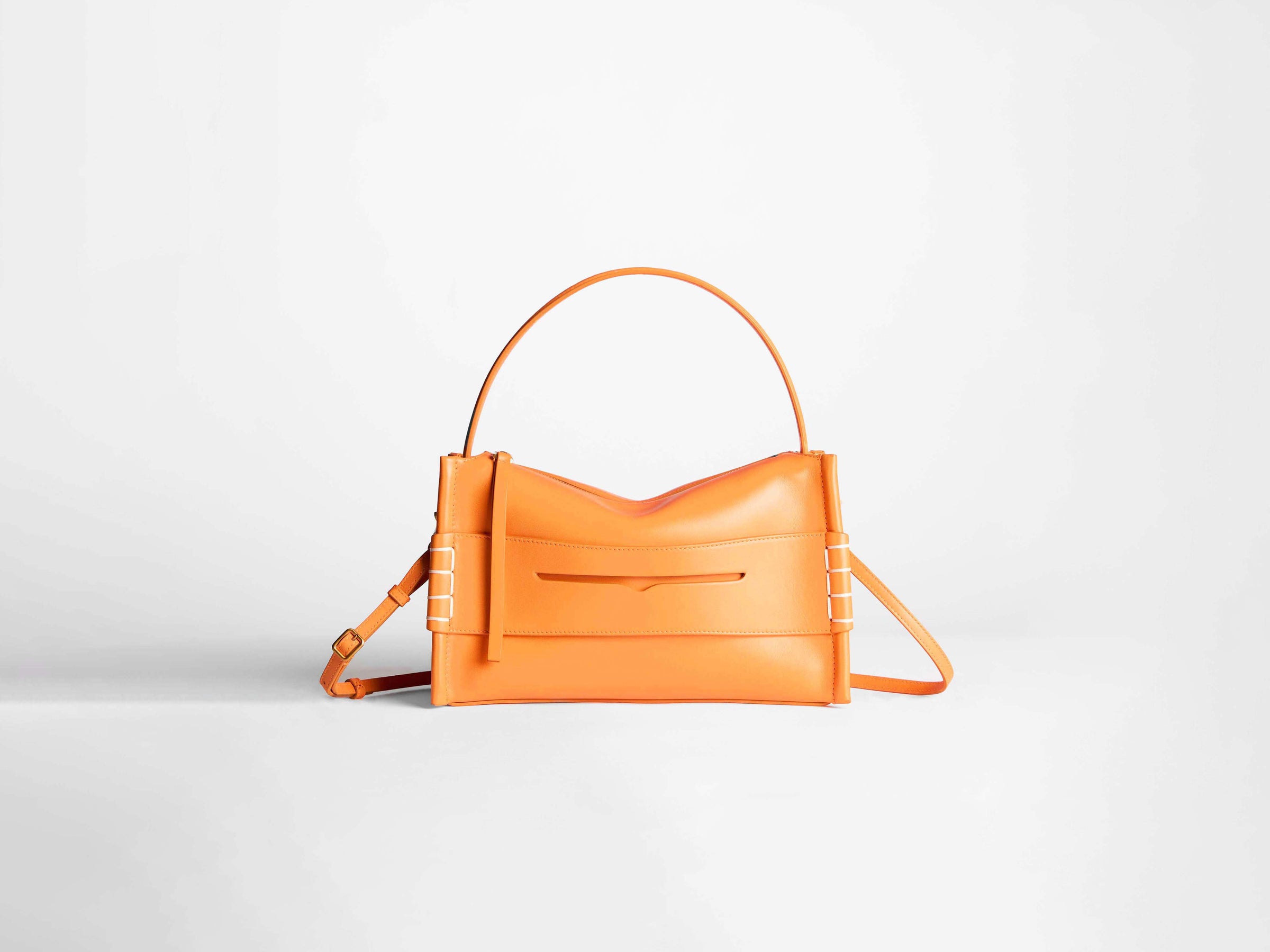 LOAFER BAG IN BRIGHT ORANGE LEATHER