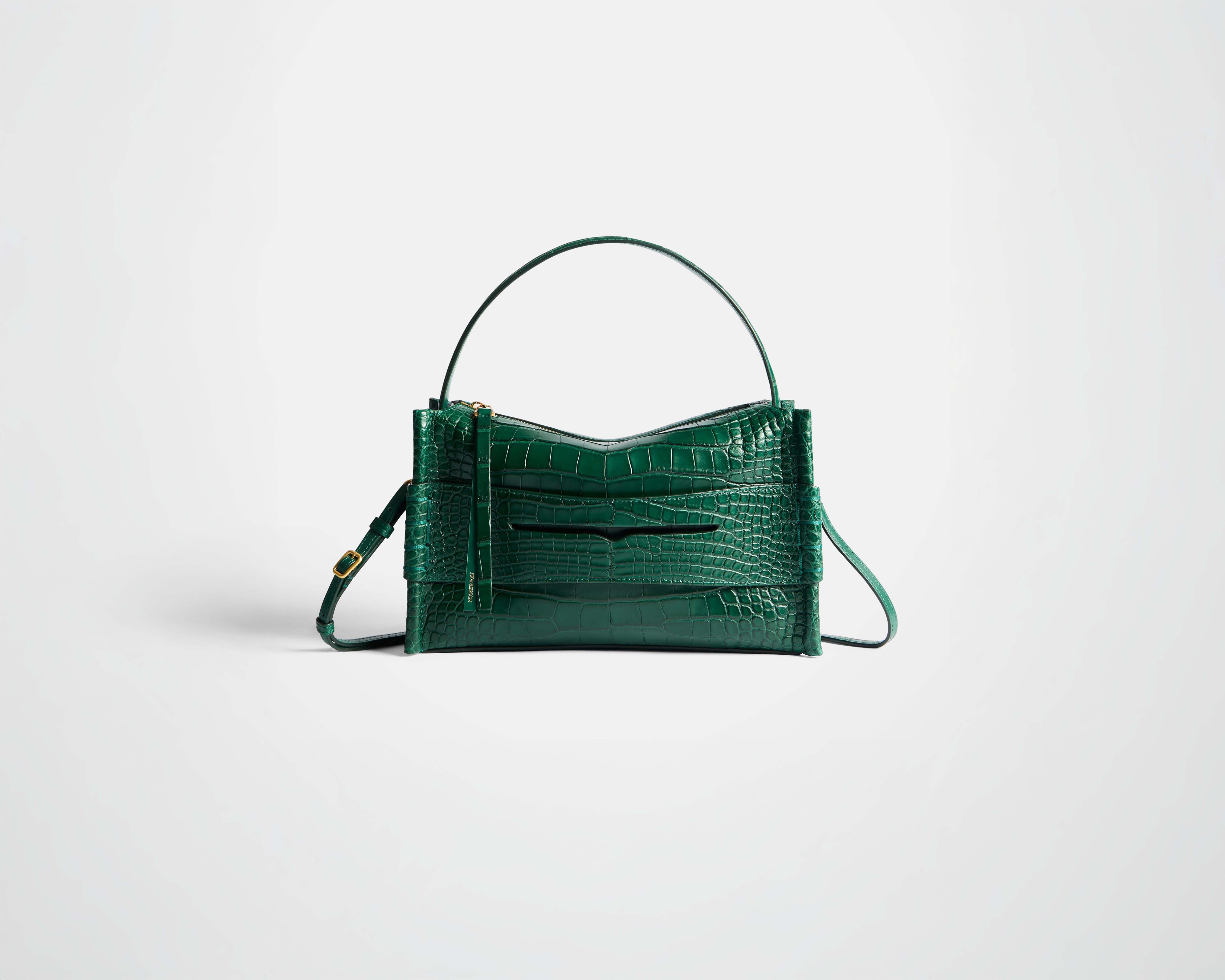 LOAFER BAG IN PINE GREEN ALLIGATOR LEATHER in PINE GREEN