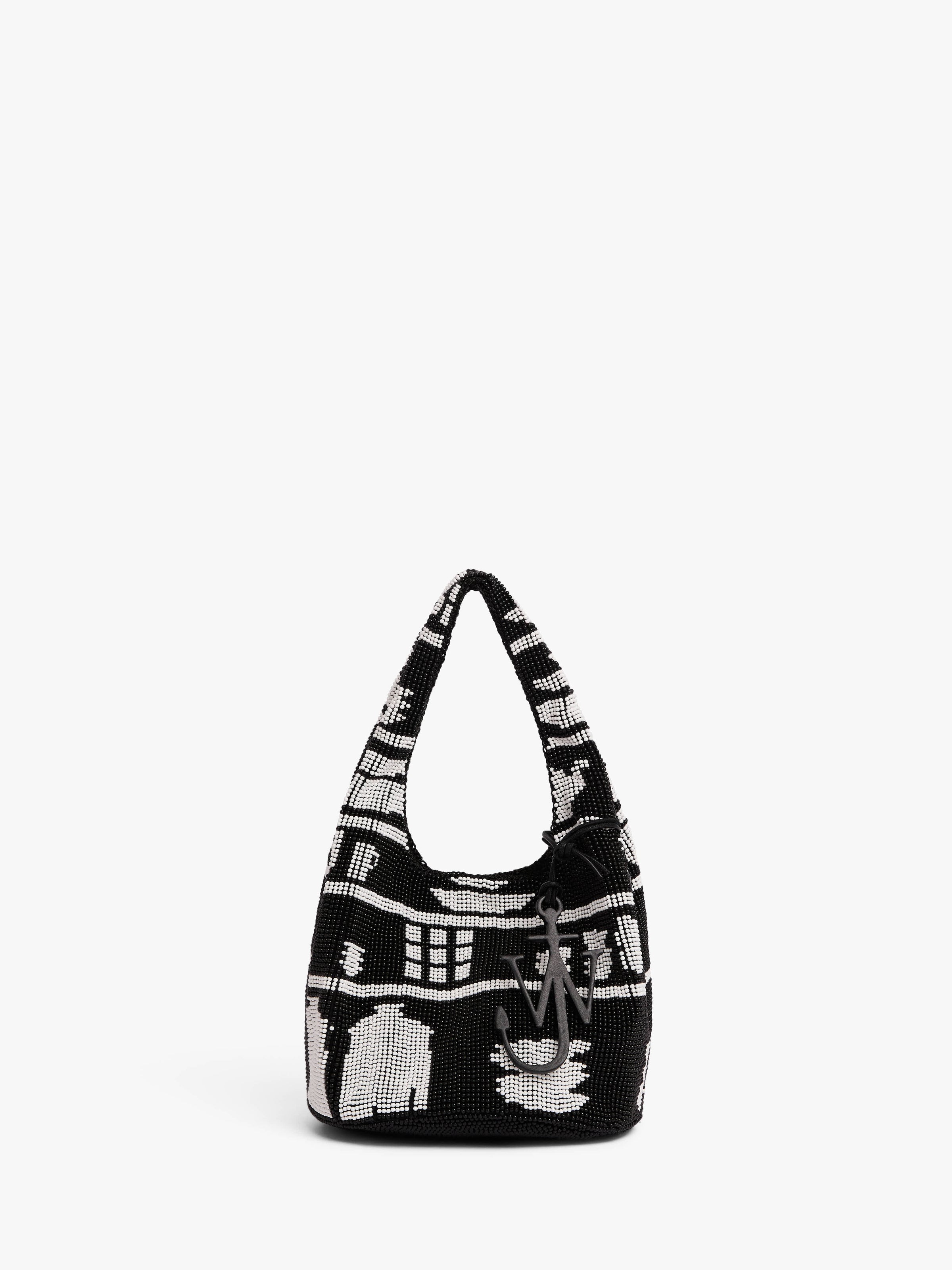 CL_MINI BEADED SHOPPER - BLACK/WHITE_HB0744FA0470