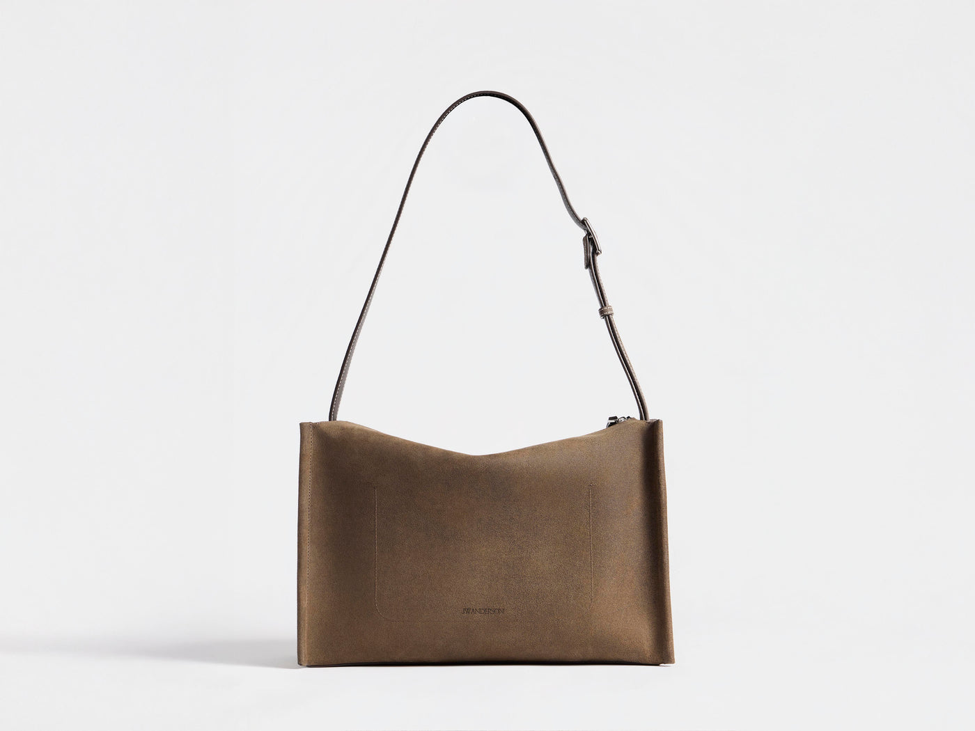 MESSENGER LOAFER BAG IN DARK TAUPE WAXED SUEDE