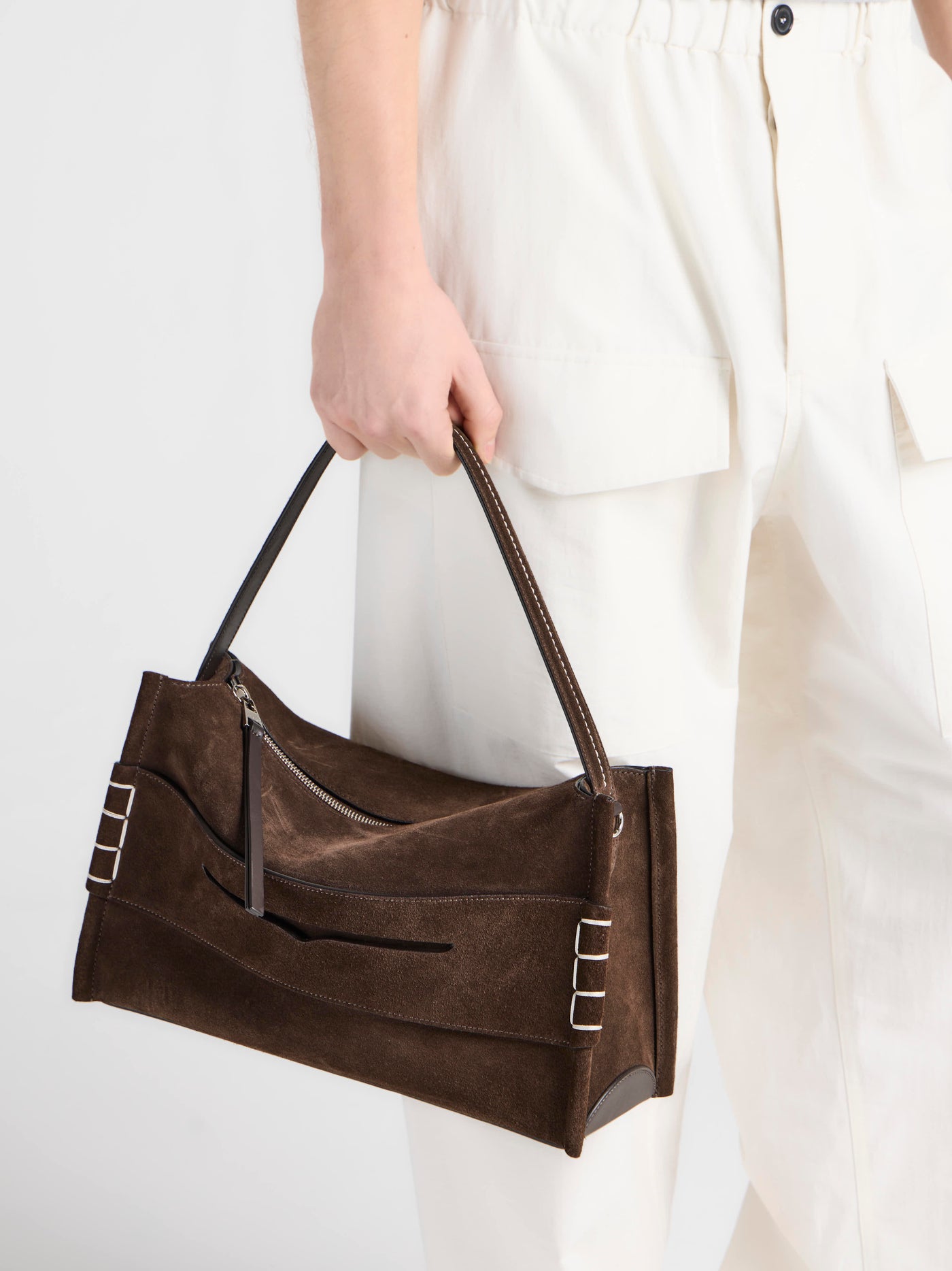 MEDIUM LOAFER BAG IN BROWN SUEDE
