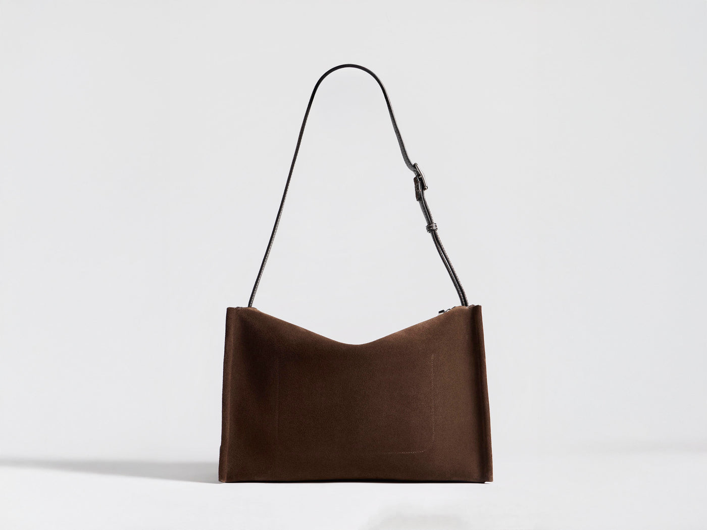 MESSENGER LOAFER BAG IN CHOCOLATE BROWN SUEDE