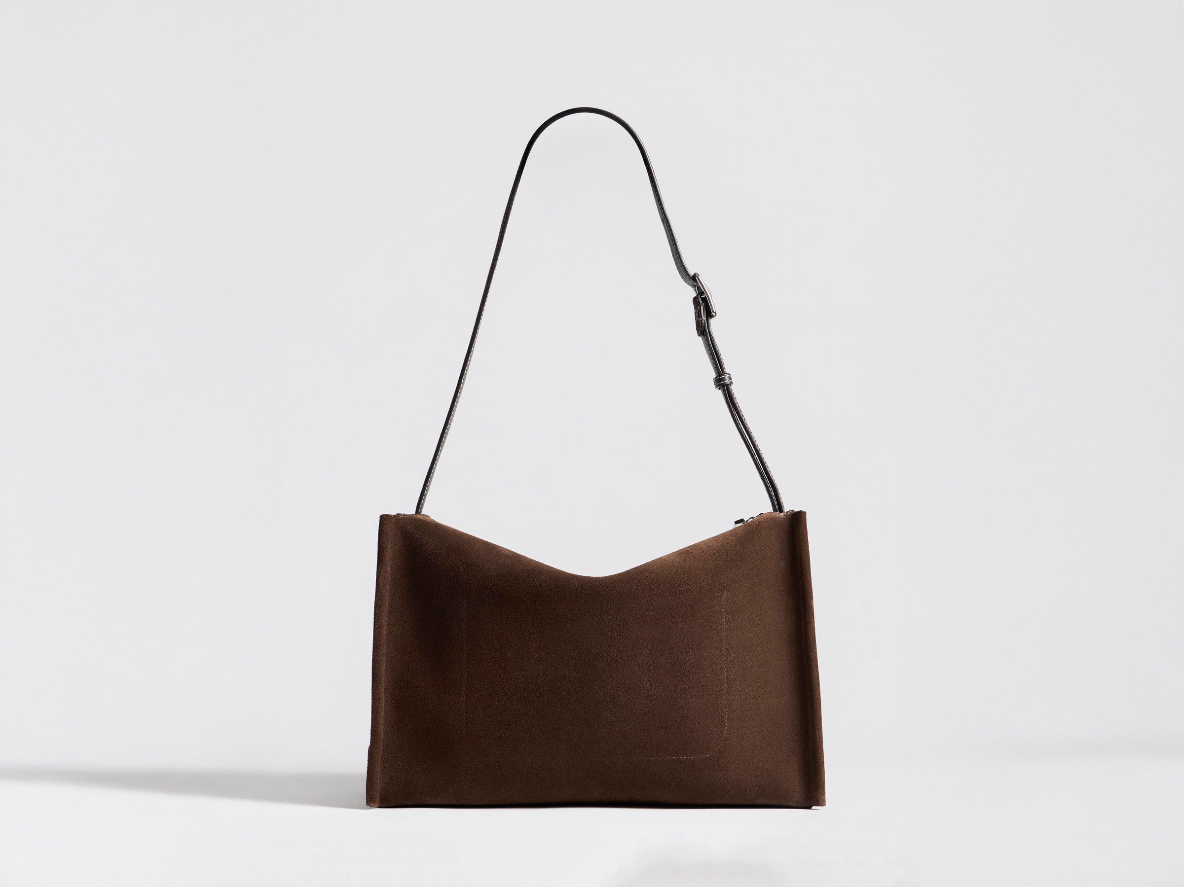 MESSENGER LOAFER BAG IN CHOCOLATE BROWN SUEDE