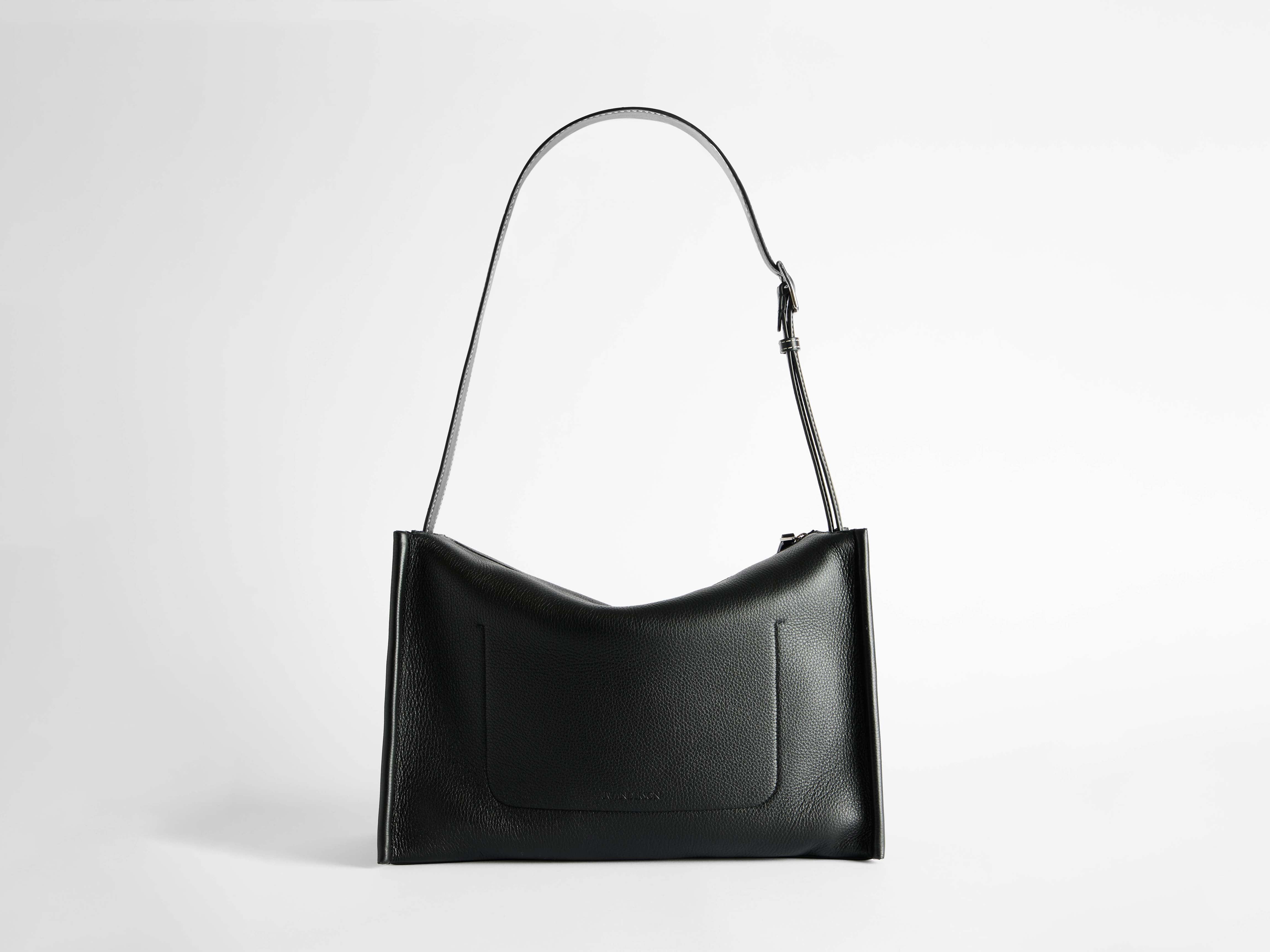 MESSENGER LOAFER BAG IN BLACK LEATHER in BLACK