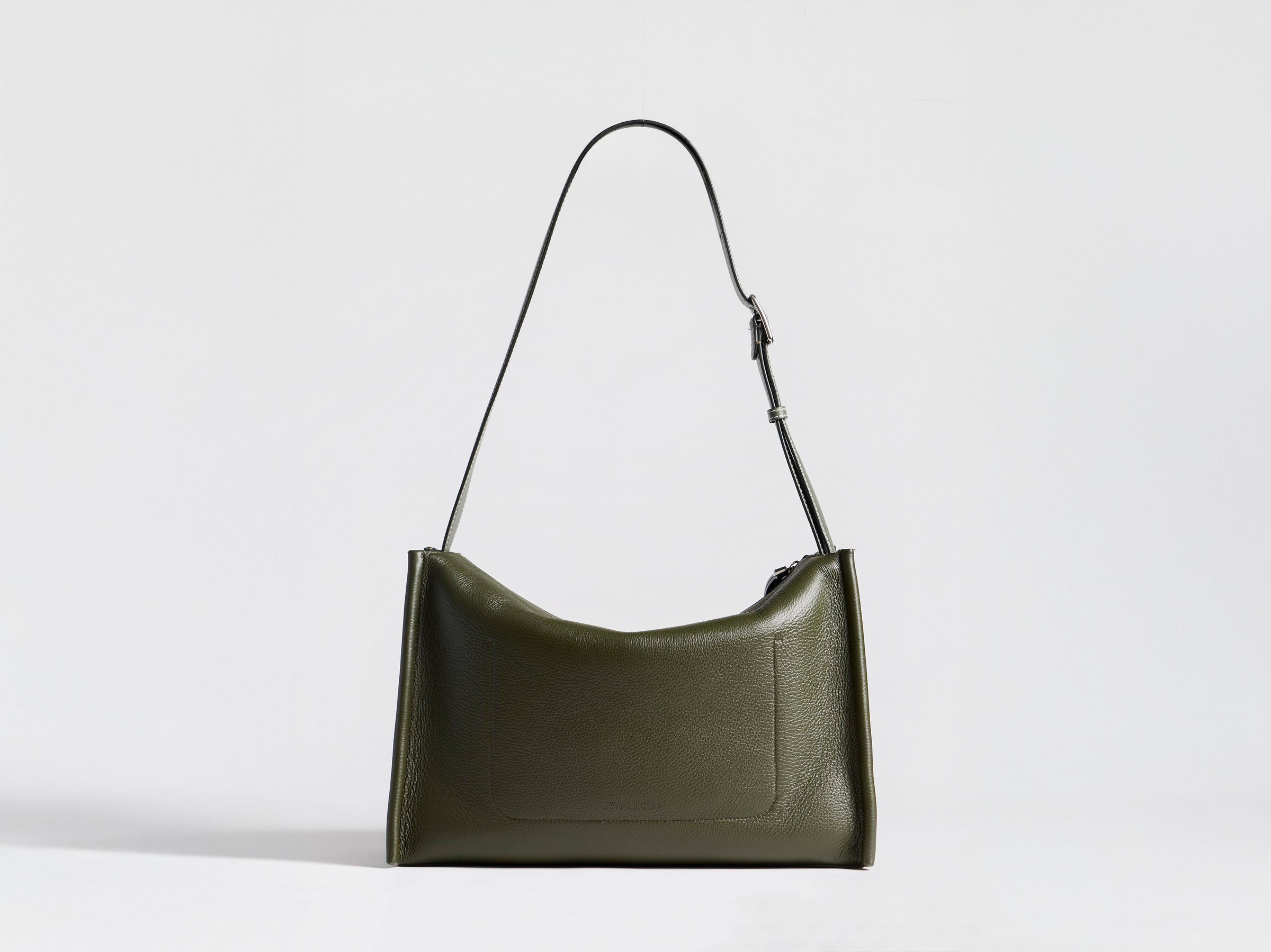 MESSENGER LOAFER BAG IN KHAKI LEATHER