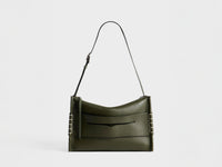 MESSENGER LOAFER BAG IN KHAKI LEATHER