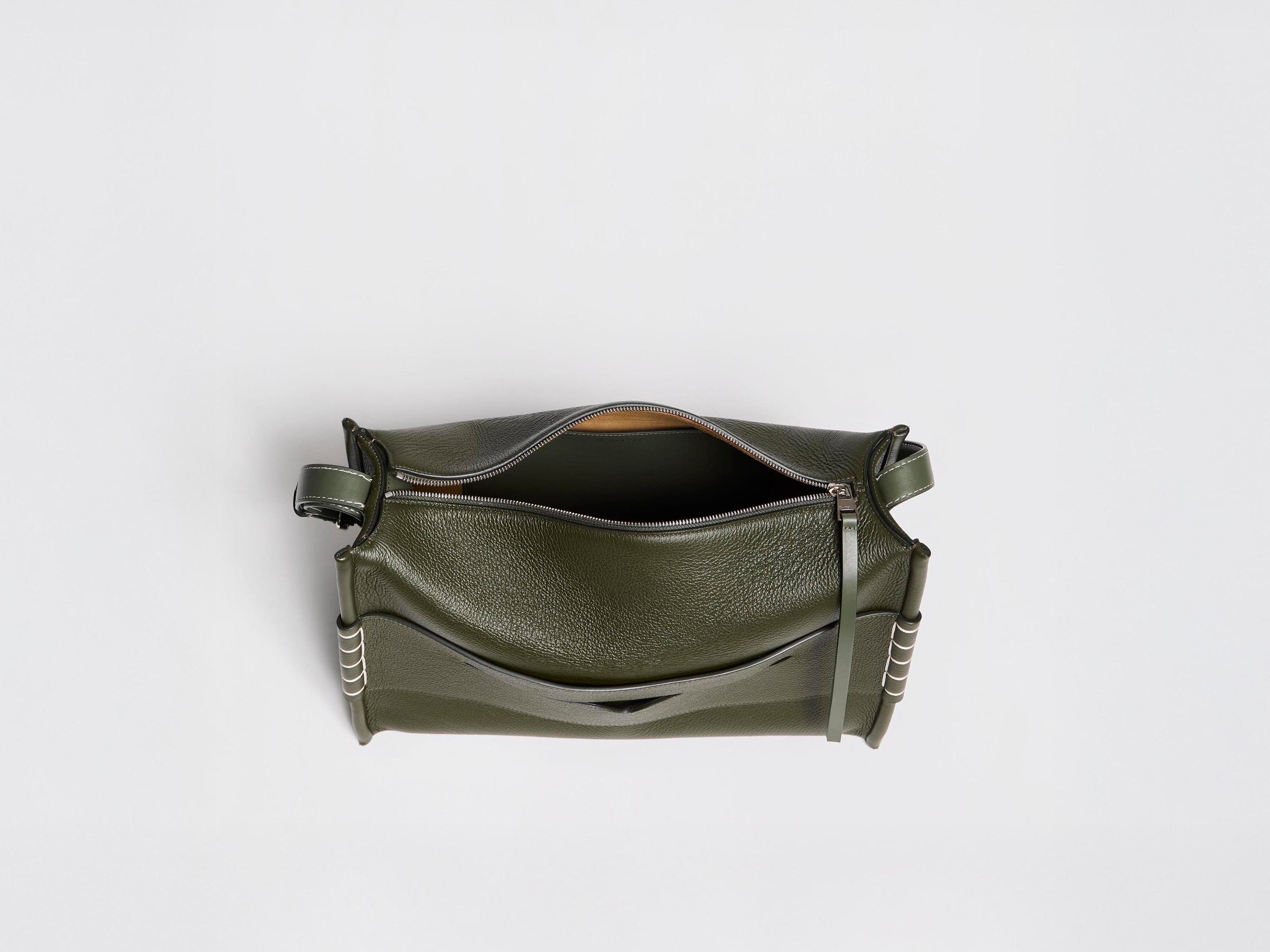 MESSENGER LOAFER BAG IN KHAKI LEATHER