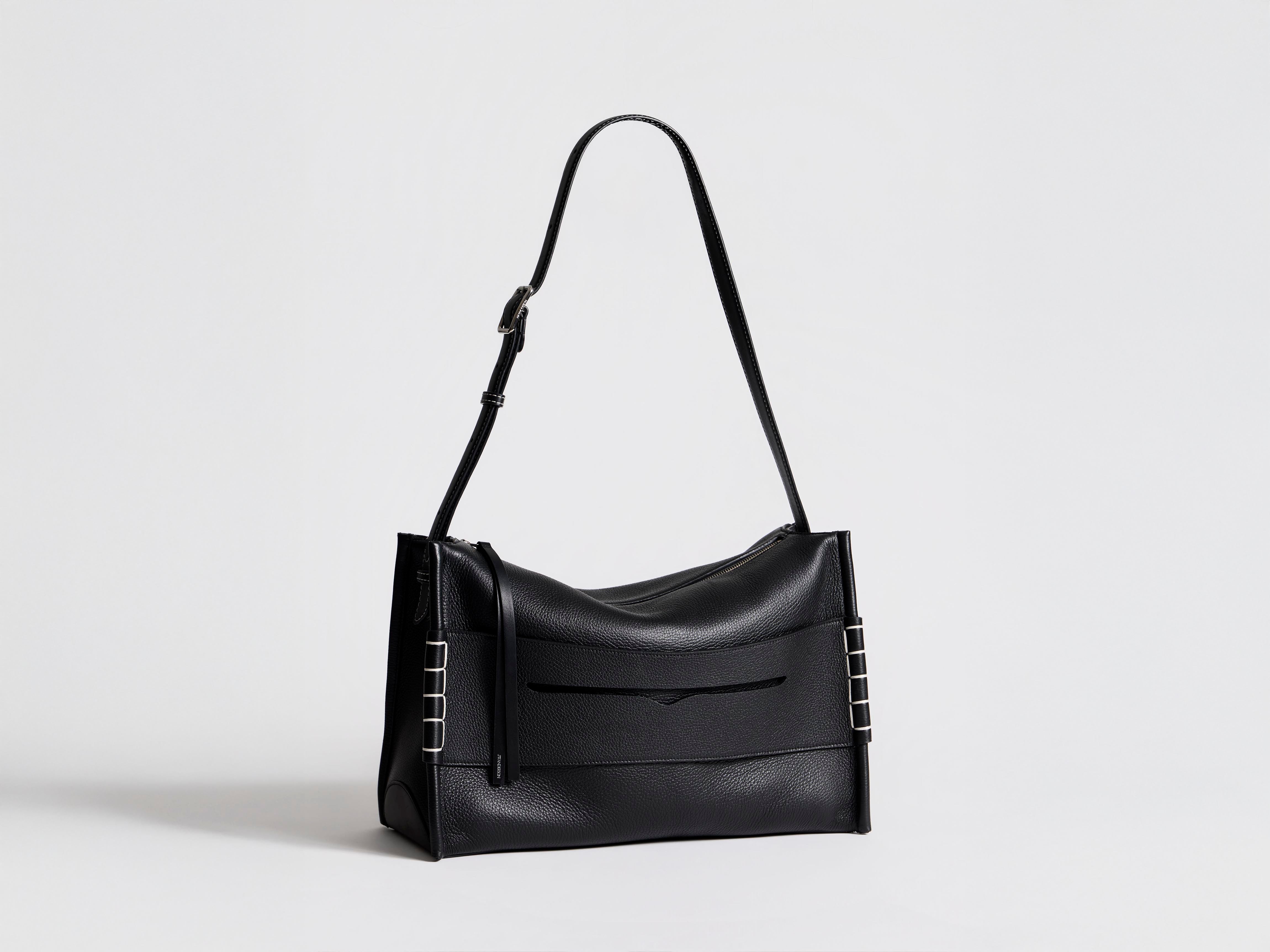 MESSENGER LOAFER BAG IN BLACK LEATHER in BLACK HB0749LA0410999O/S